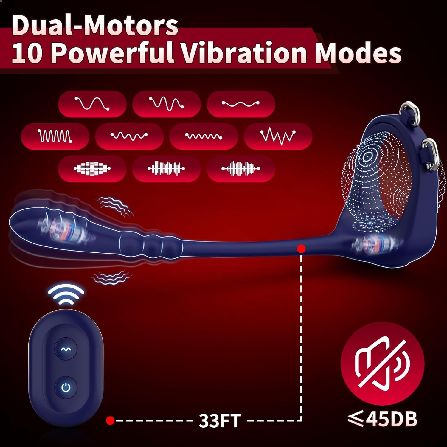 BuckleDown Adjustable Cock Ring Prostate Massager 10 Modes