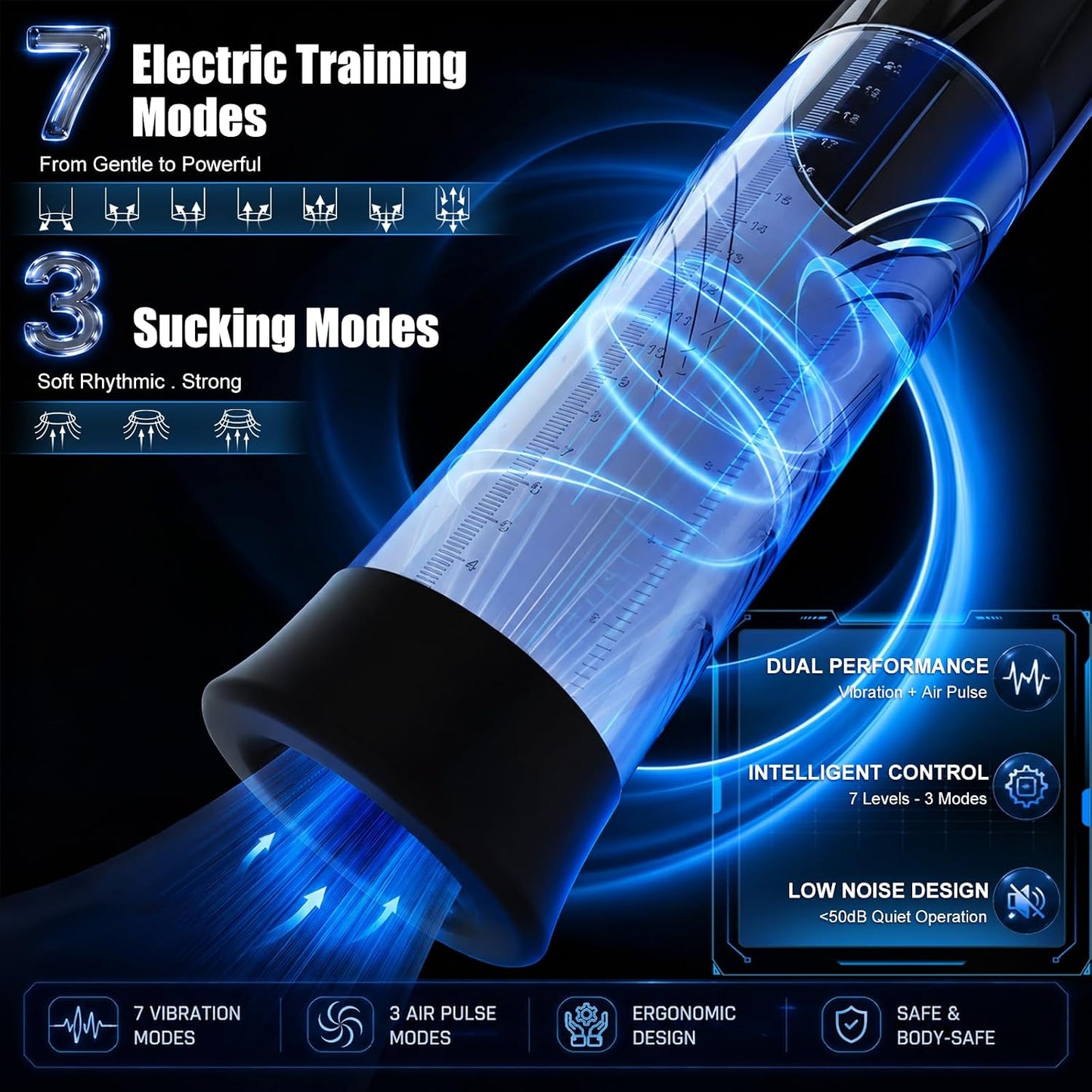 DeciVault Penis Pump | 10 Modes, IPX7 Waterproof, LCD - Vixen Adult Playroom