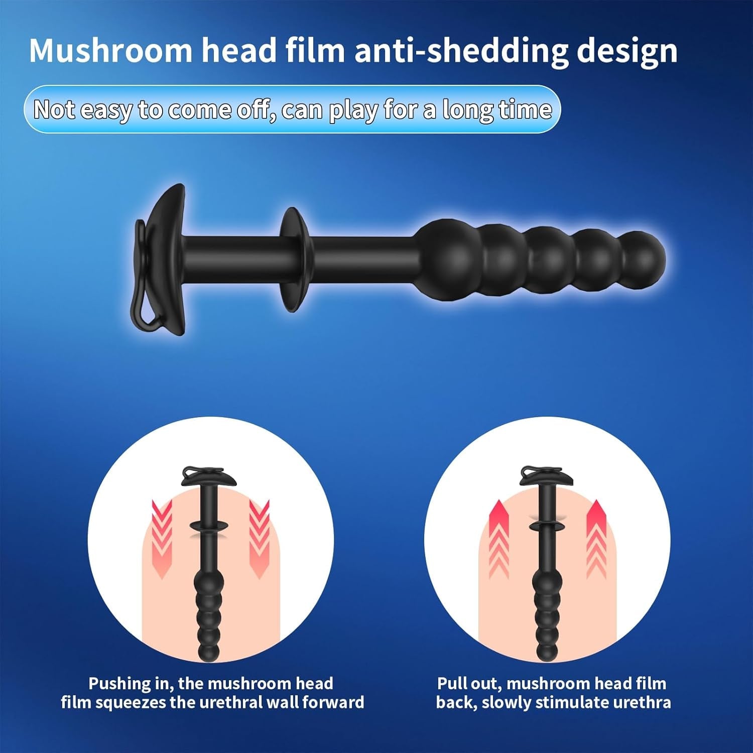 DeepBead 3-Piece Hollow Silicone Beaded Urethral Sound - Vixen | Nova Network