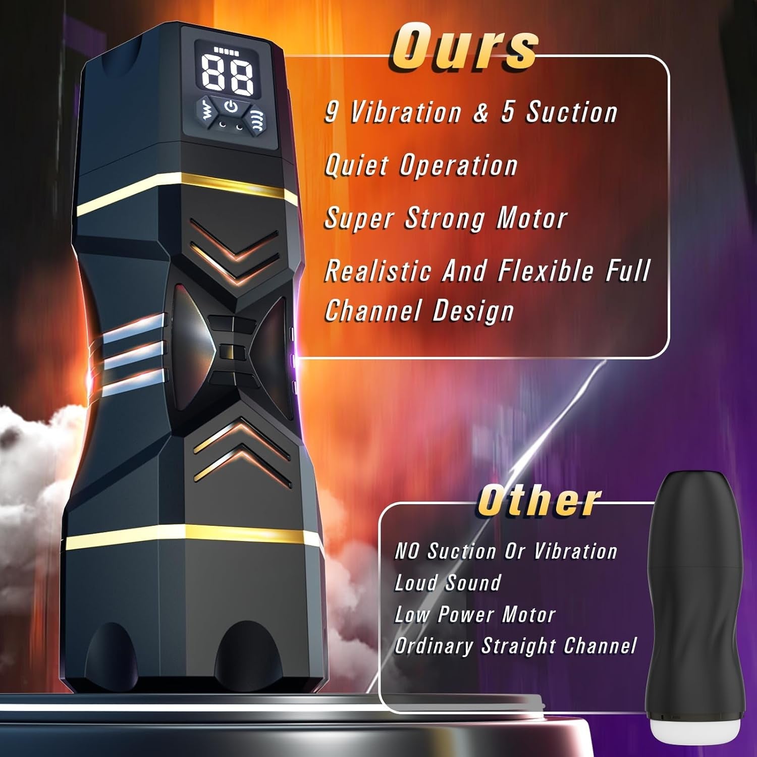 DeepDraw Vibrating Suction Masturbator - Vixen Adult Playroom