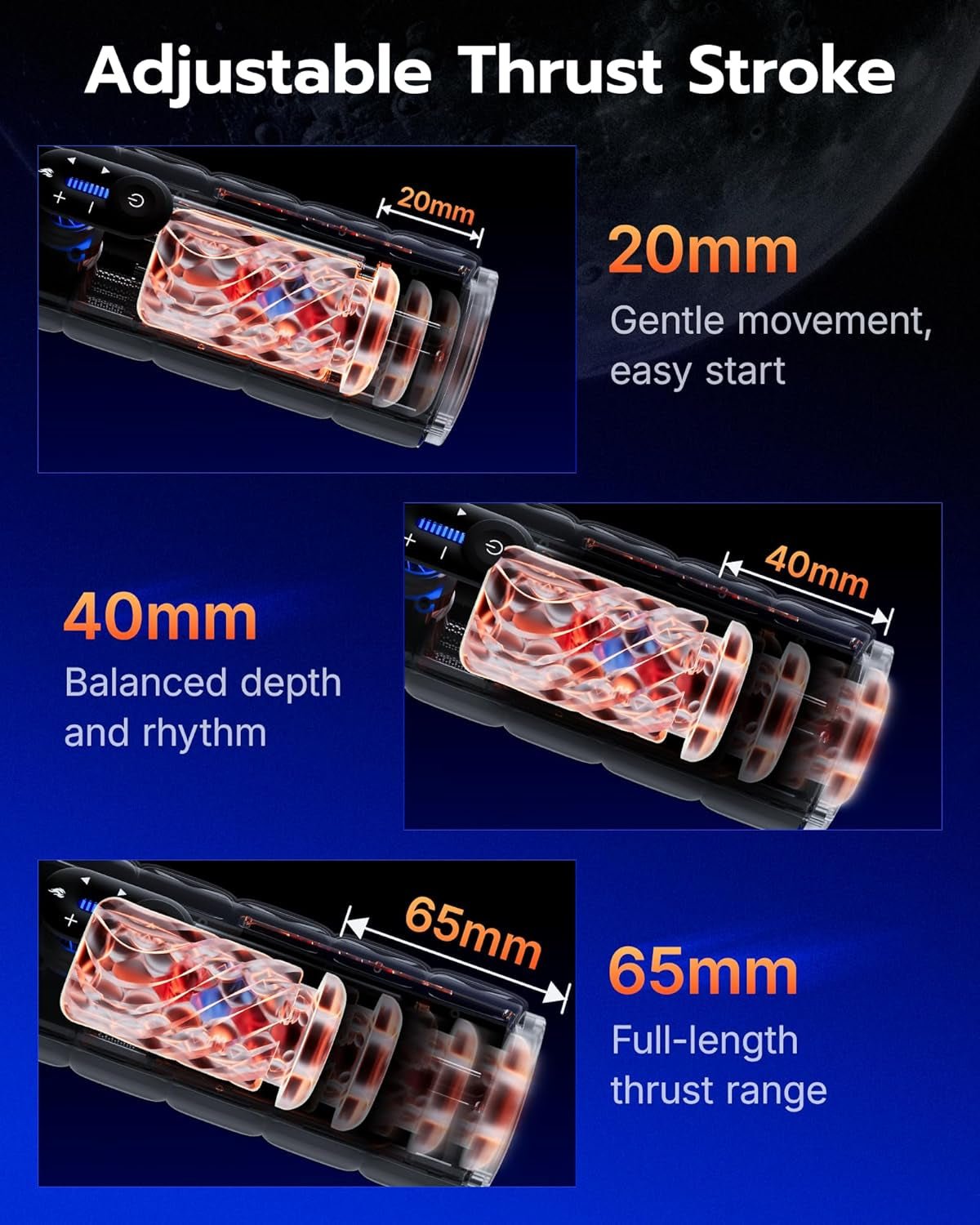 DeepDrive Thrusting Heated Male Masturbator Stroker 65mm Depth - Vixen | Nova Network