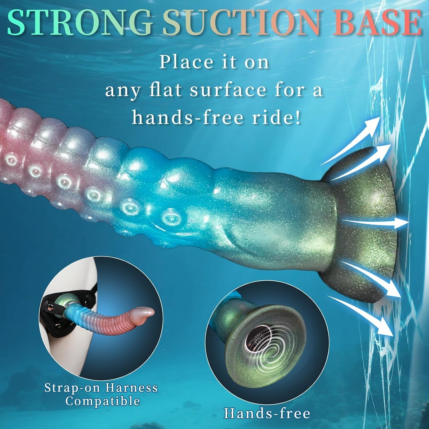 DeepFathom 12.2" Tentacle Dildo Vibrator – Remote Control, 10 Modes - Vixen Adult Playroom