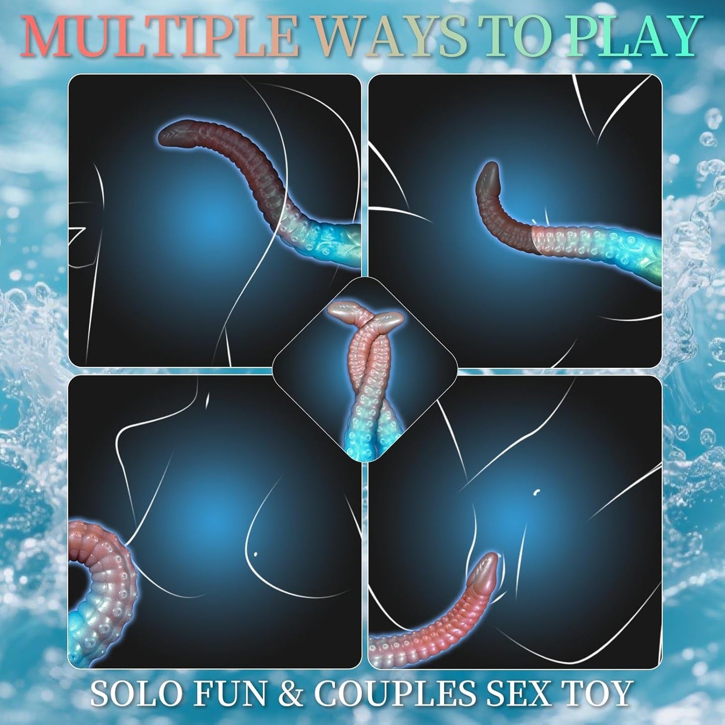 DeepFathom 12.2" Tentacle Dildo Vibrator – Remote Control, 10 Modes - Vixen Adult Playroom