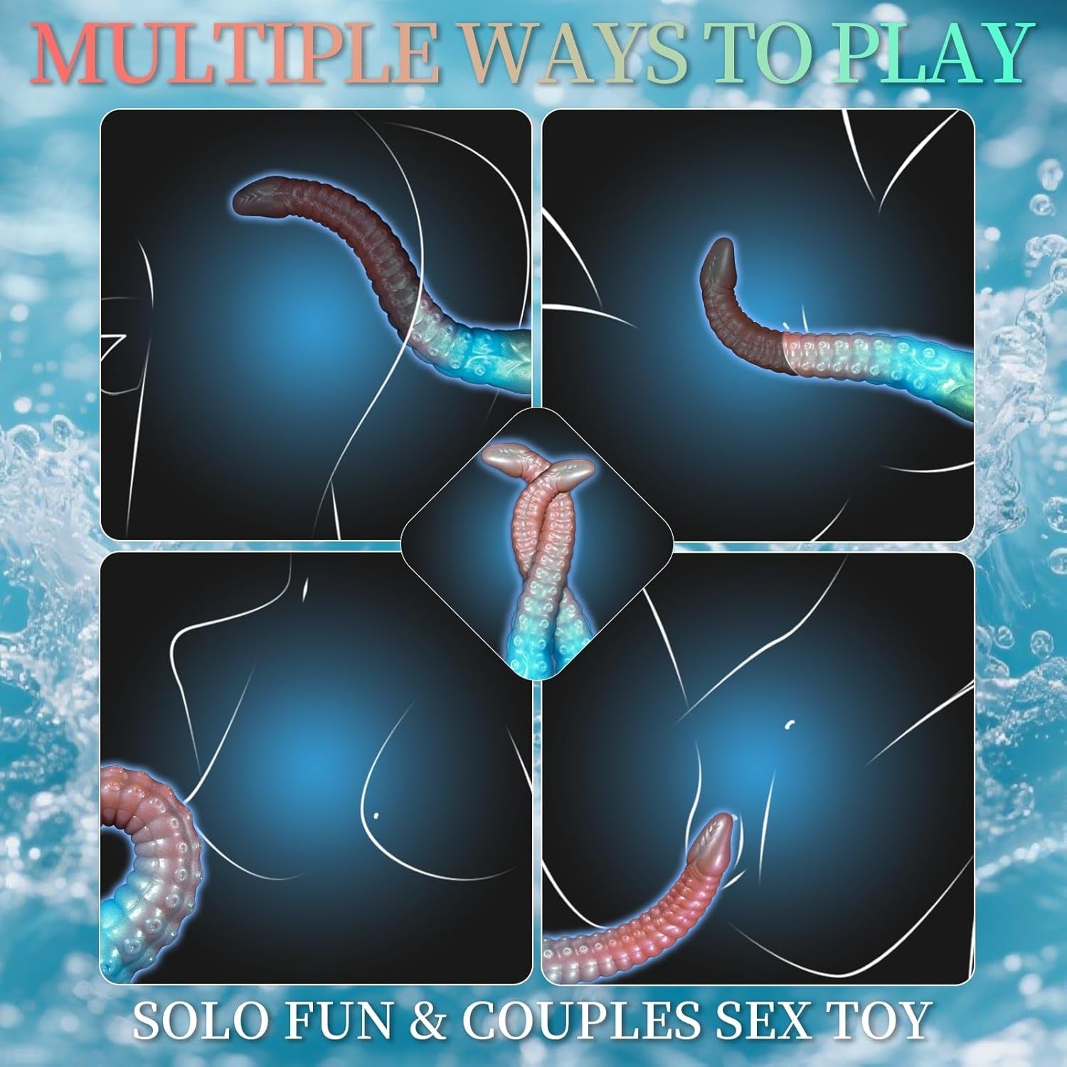 DeepFathom 12.2" Tentacle Dildo Vibrator – Remote Control, 10 Modes - Vixen Adult Playroom