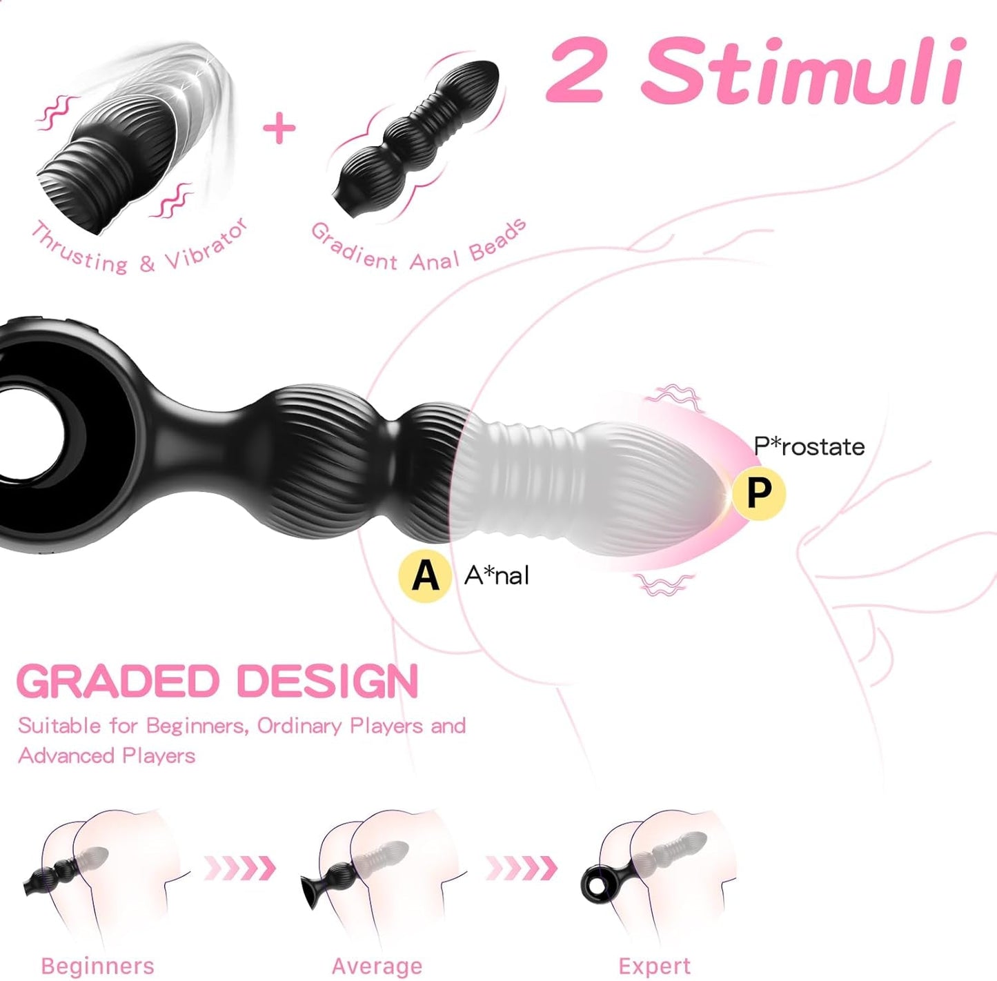DeepRoll Thrusting Anal Plug & Prostate Vibrator - Vixen | Nova Network