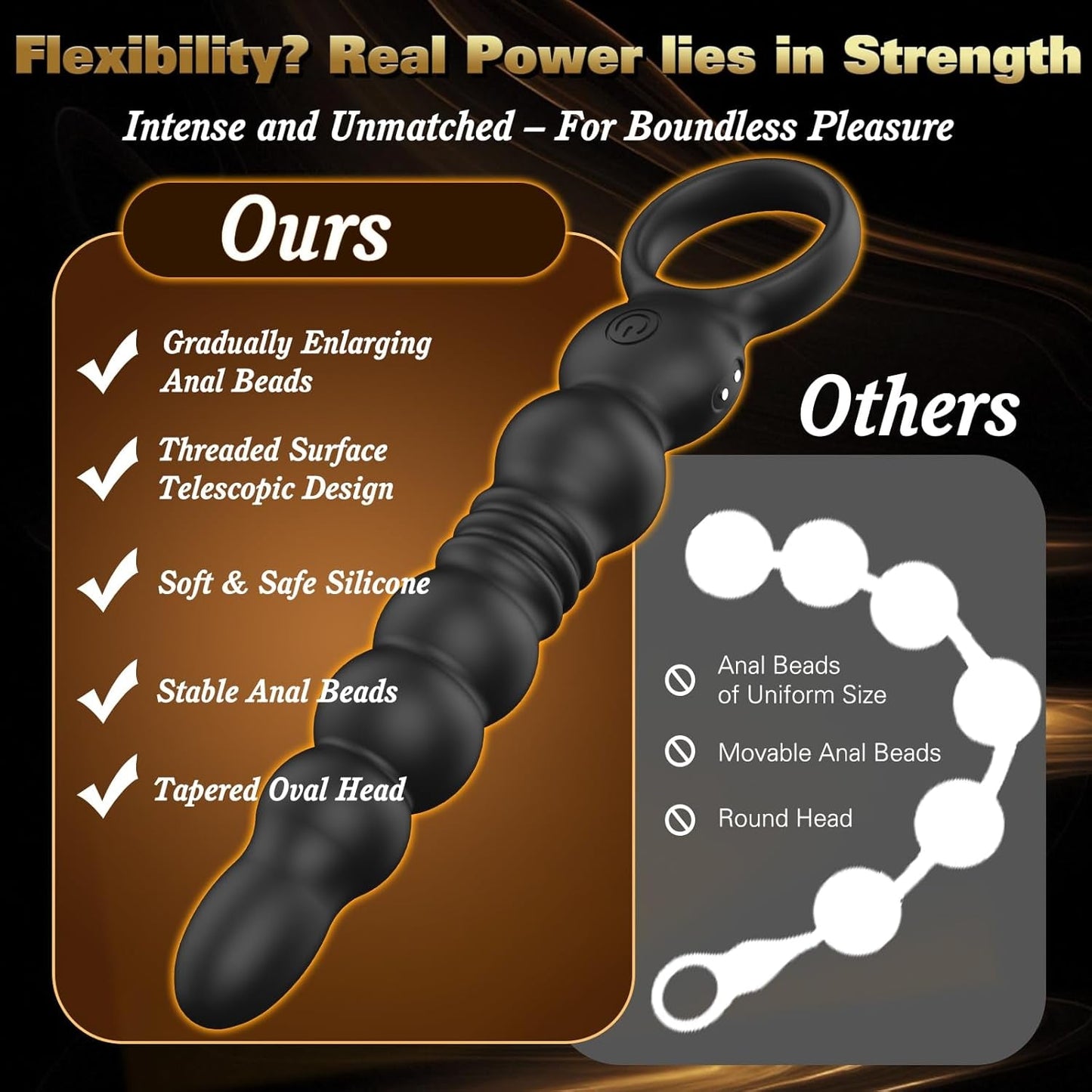 DeepRush Thrusting Anal Beads Prostate Massager Vibrator - Vixen | Nova Network