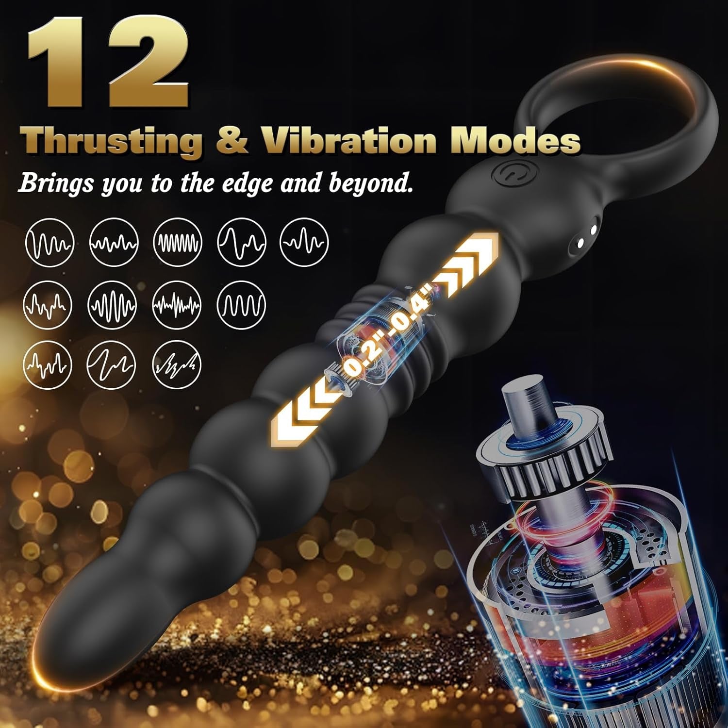 DeepRush Thrusting Anal Beads Prostate Massager Vibrator - Vixen | Nova Network