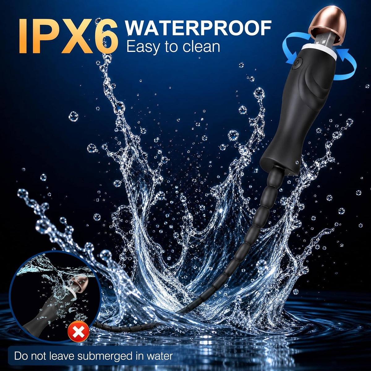 DeepThread Vibrating Penis Plug Urethral Sounding Rod with 10 Modes - Vixen Adult Playroom