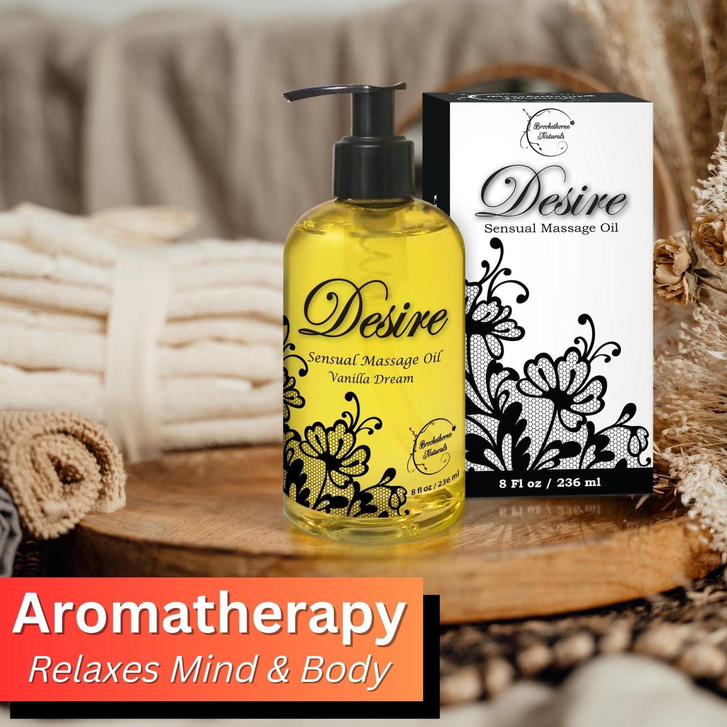 Desire Sensual Massage Oil for Date Night | Best Massage Oil for Couples | Valentines Day Gifts for her | All Natural with Sweet Almond, Grapeseed & Jojoba for Smooth Glide 8oz - Vixen | Nova Network