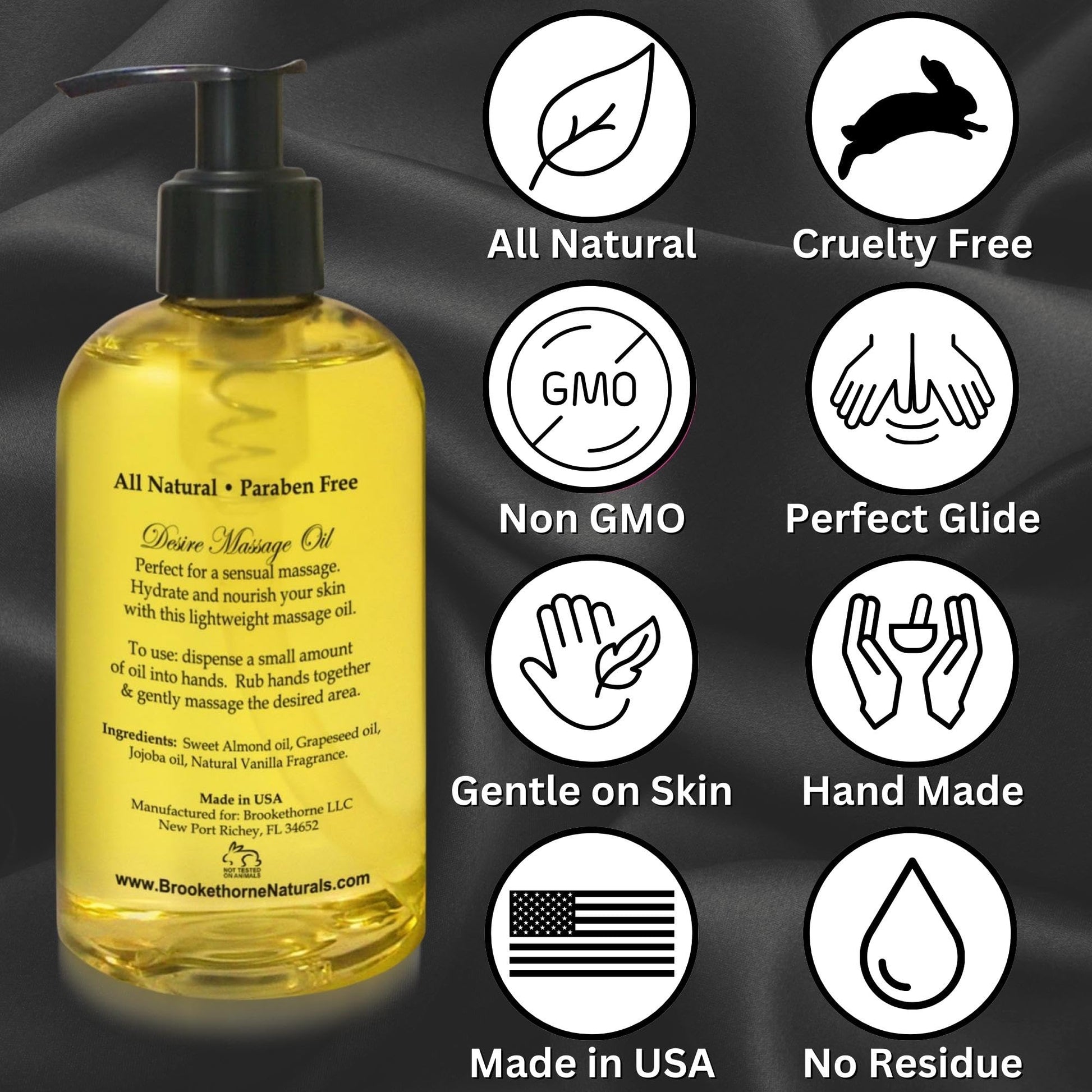 Desire Sensual Massage Oil for Date Night | Best Massage Oil for Couples | Valentines Day Gifts for her | All Natural with Sweet Almond, Grapeseed & Jojoba for Smooth Glide 8oz - Vixen | Nova Network