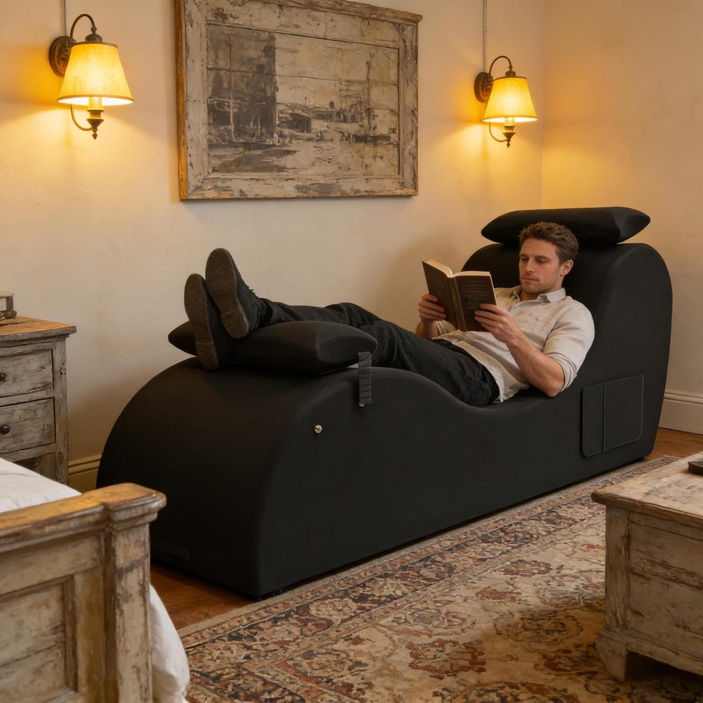 NoirArc Premium Black Sex Chaise Lounge Chair