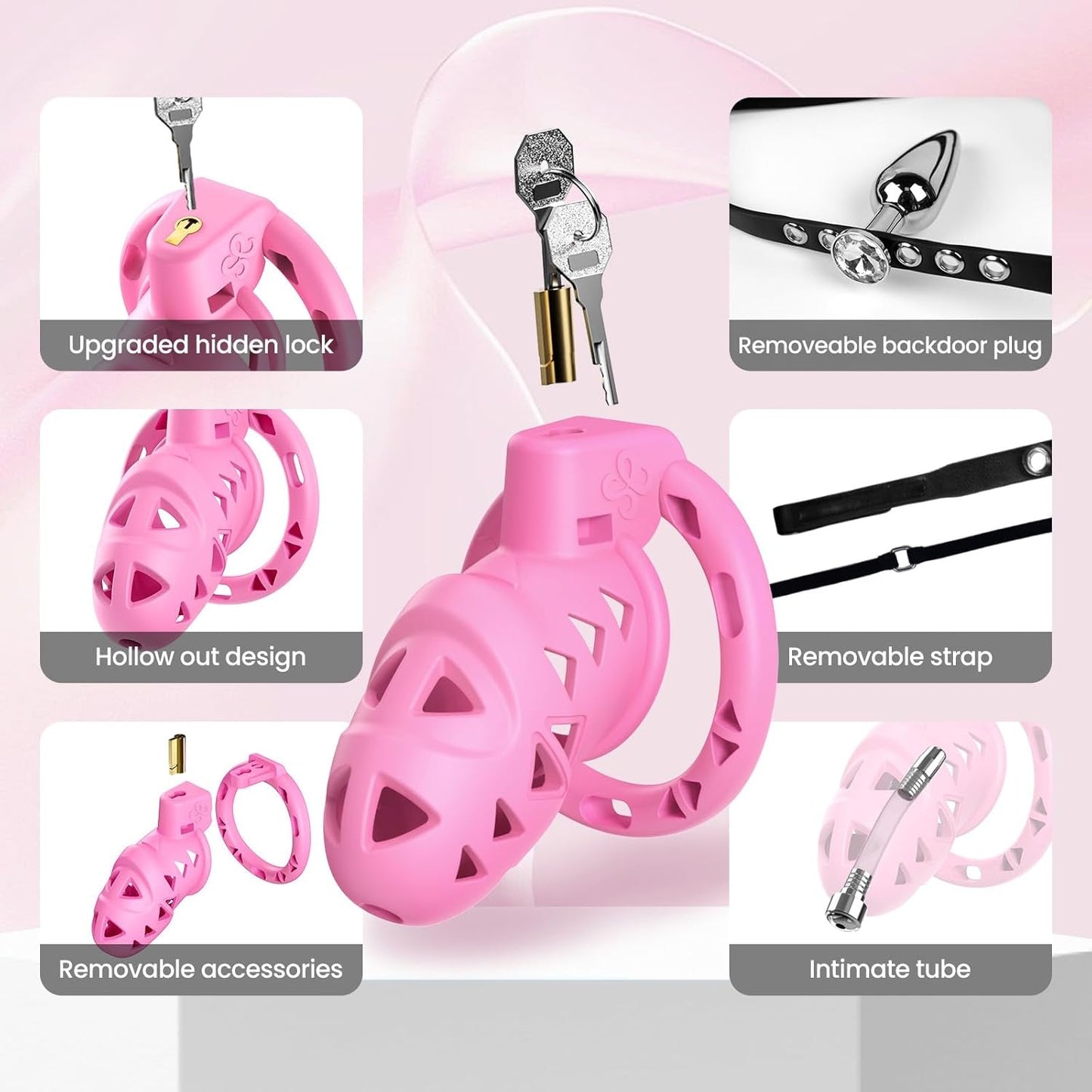 DominaRose Extreme BDSM Male Chastity Cage Harness - Vixen | Nova Network