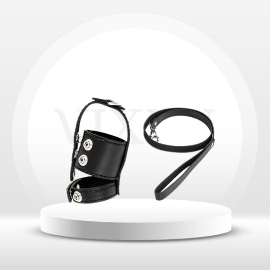DominionLeather BDSM Cock Ring & Leash Set - Vixen | Nova Network