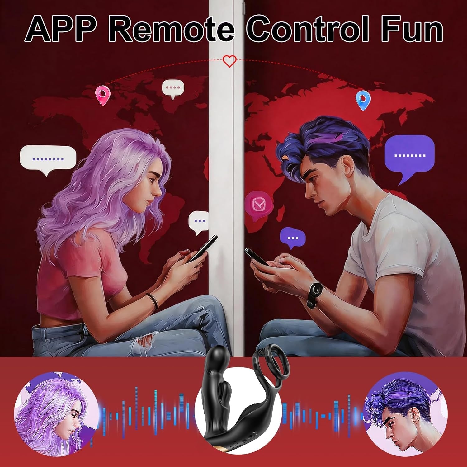 DominionRing Wiggling Prostate Massager – App Remote, 10x10 Modes - Vixen Adult Playroom