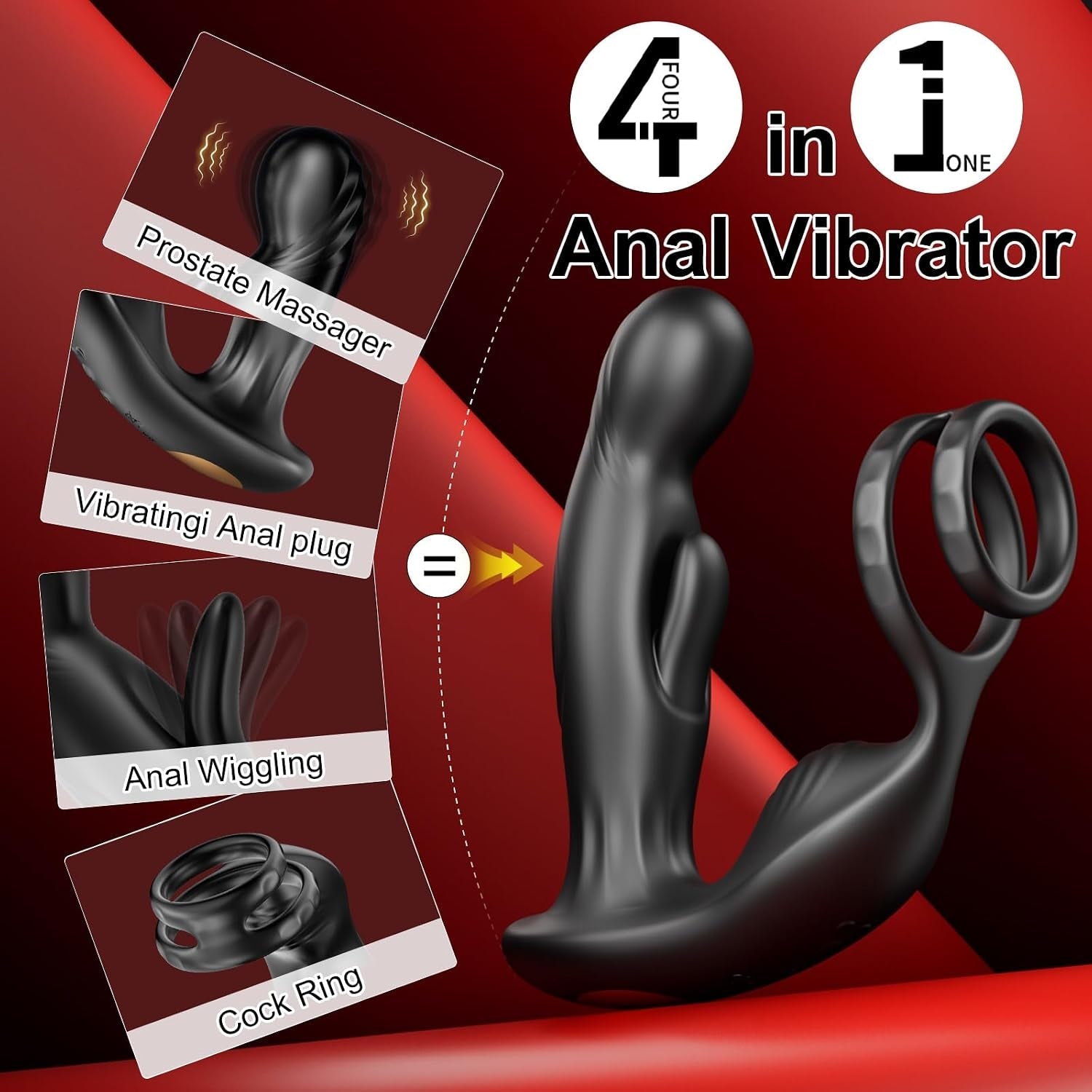 DominionRing Wiggling Prostate Massager – App Remote, 10x10 Modes - Vixen Adult Playroom
