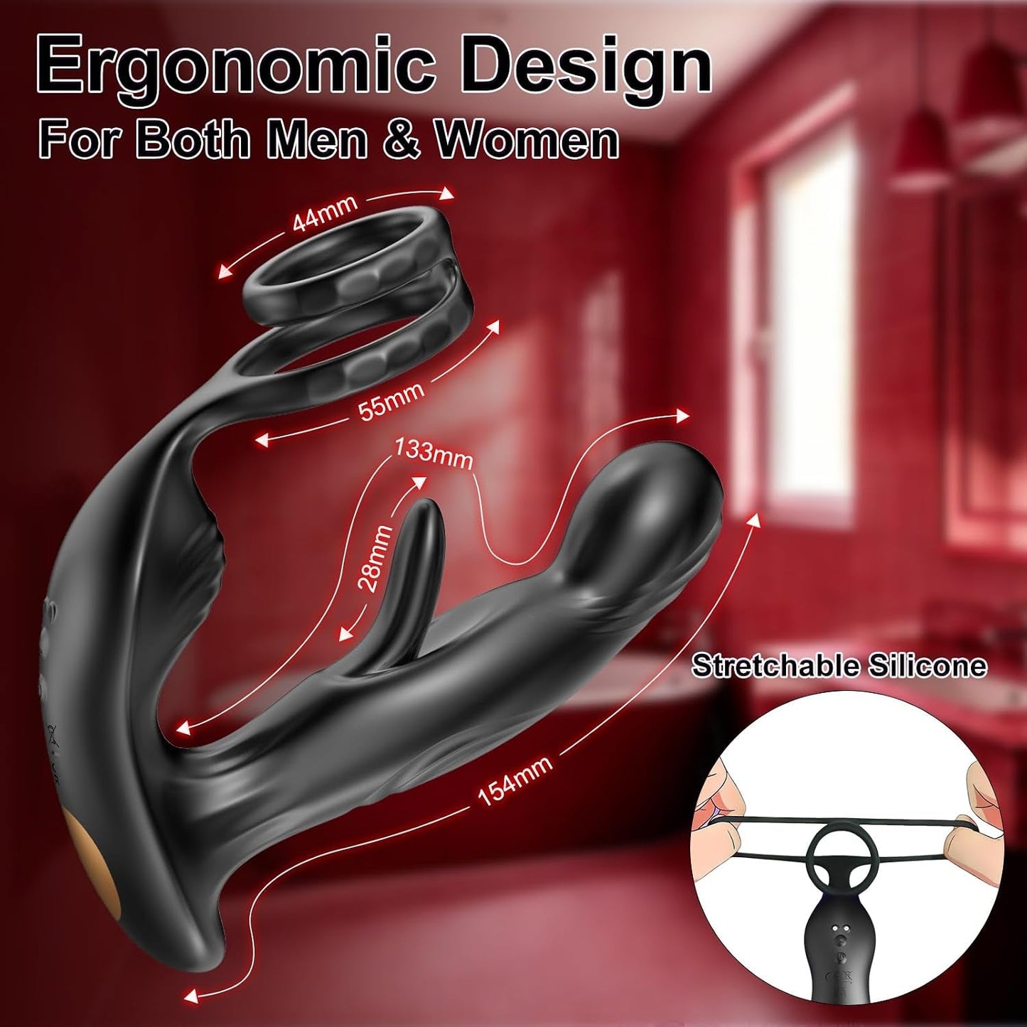 DominionRing Wiggling Prostate Massager – App Remote, 10x10 Modes - Vixen Adult Playroom