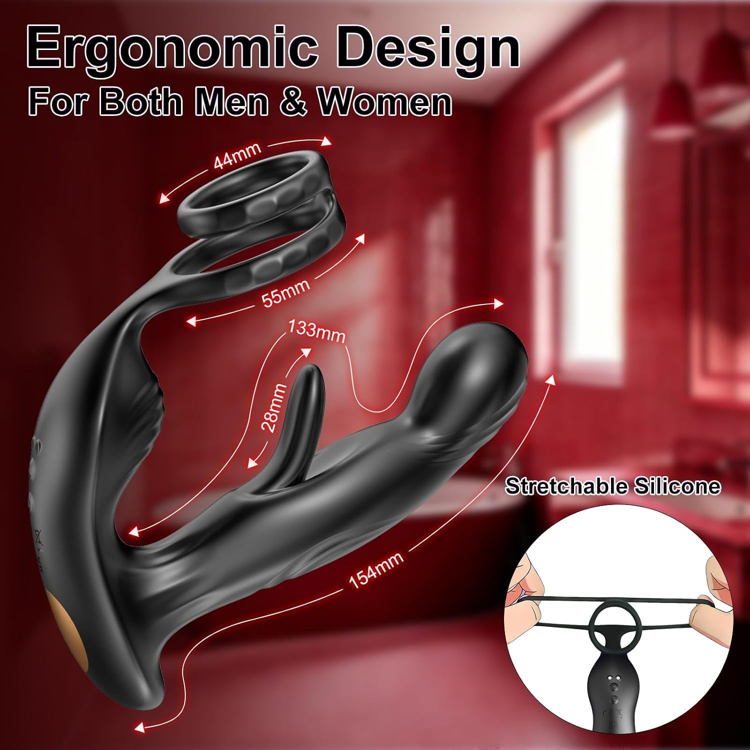 DominionRing Wiggling Prostate Massager – App Remote, 10x10 Modes - Vixen Adult Playroom