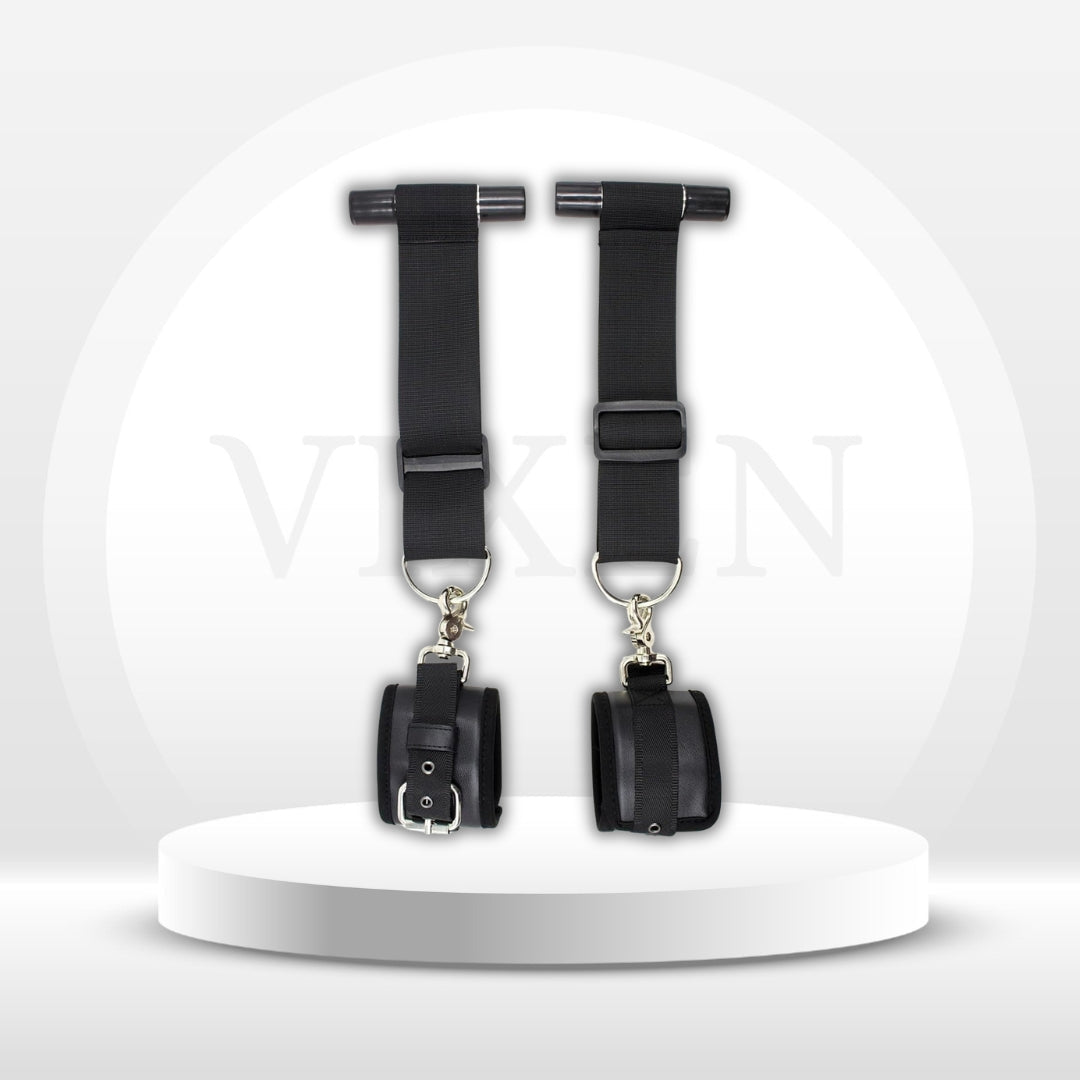 DoorwayDesire Over-the-Door Bondage Restraints – Plush Wrist Cuffs - Vixen Adult Playroom
