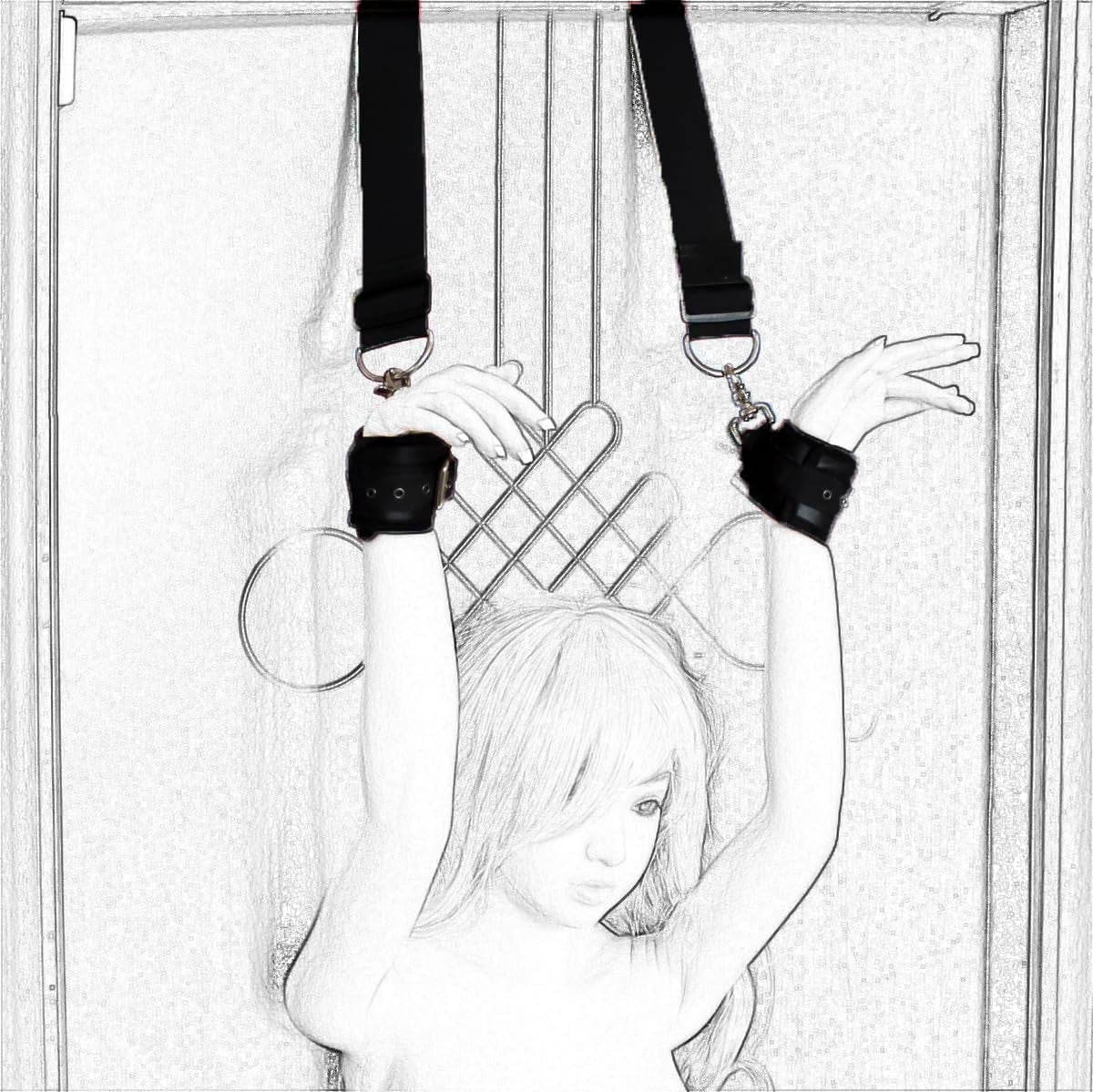 DoorwayDesire Over-the-Door Bondage Restraints – Plush Wrist Cuffs - Vixen Adult Playroom