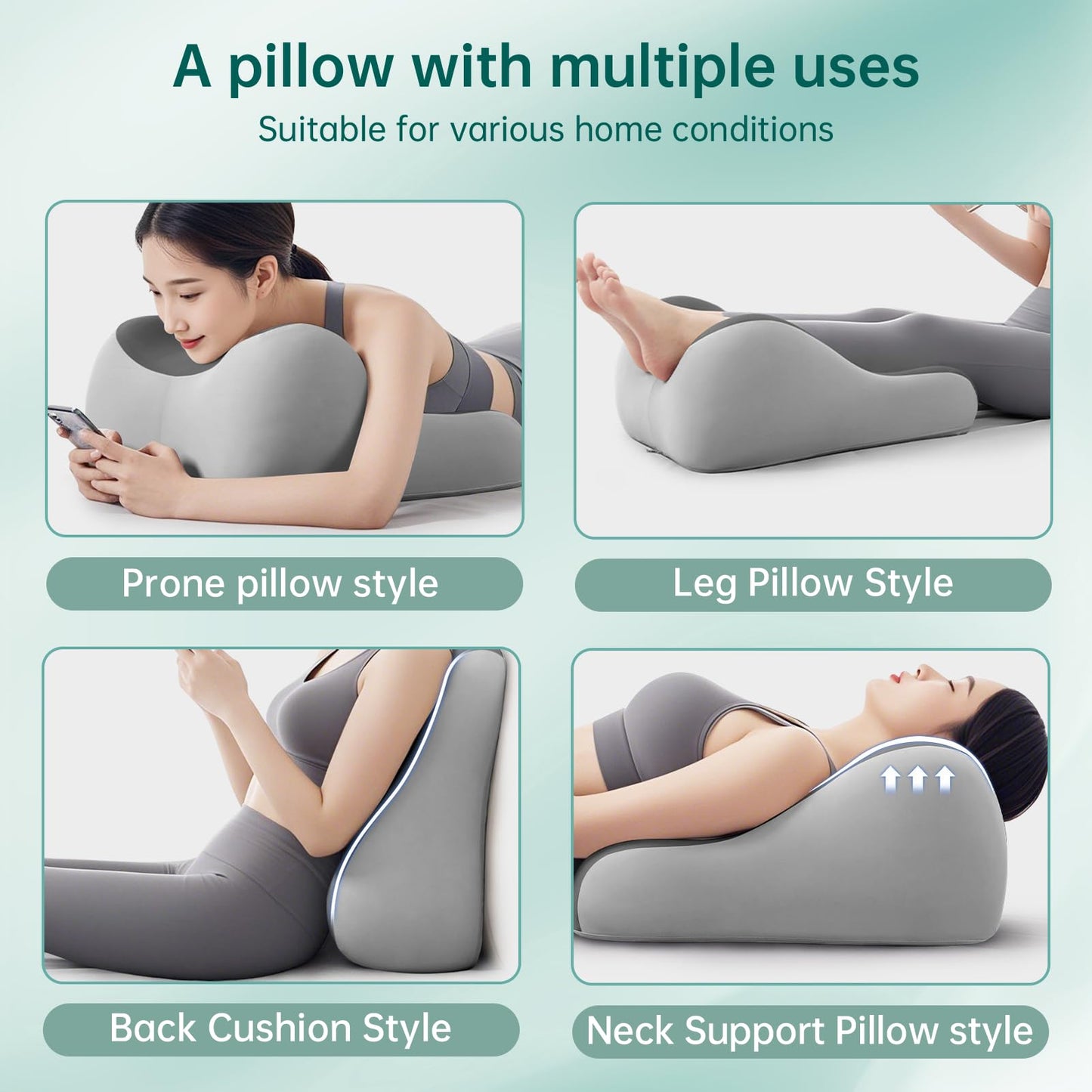 Double Gray Couples Intimacy Wedge Pillow - Vixen | Nova Network