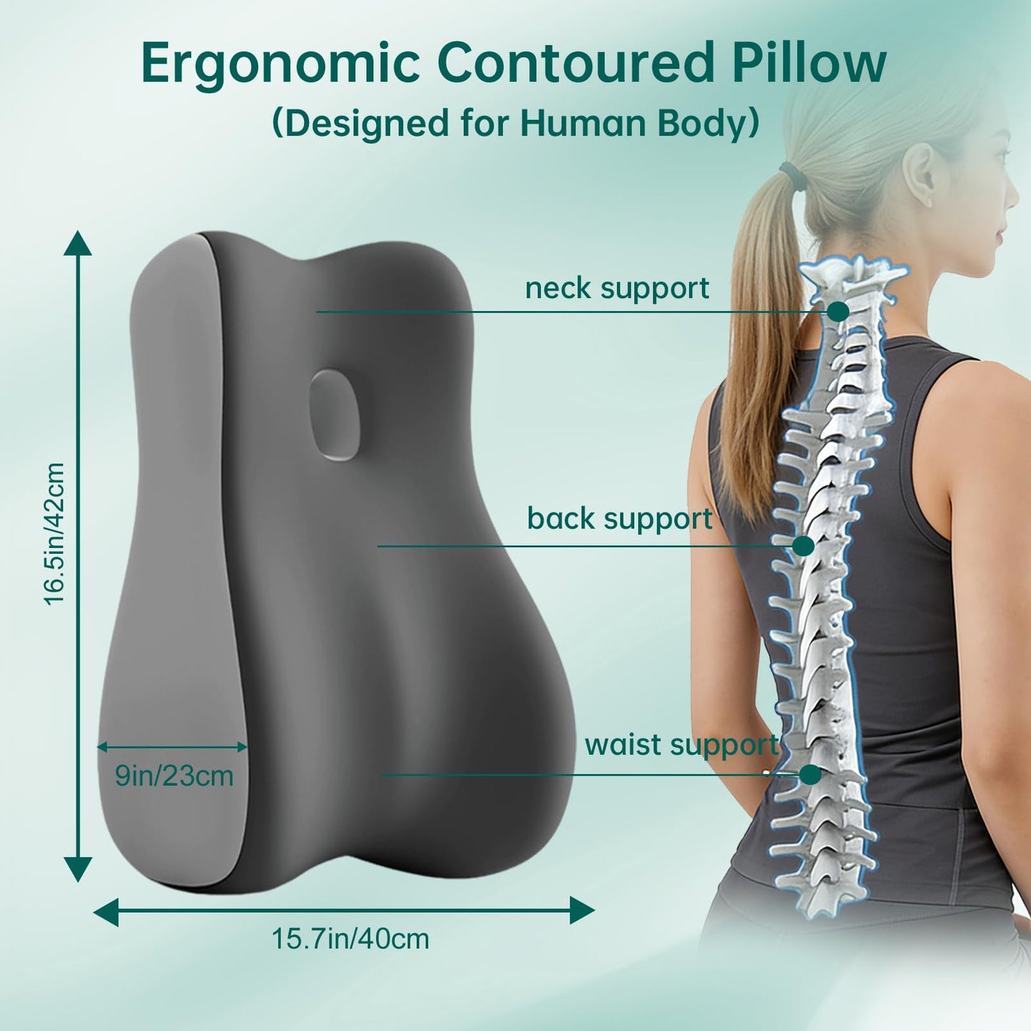Double Gray Couples Intimacy Wedge Pillow - Vixen | Nova Network