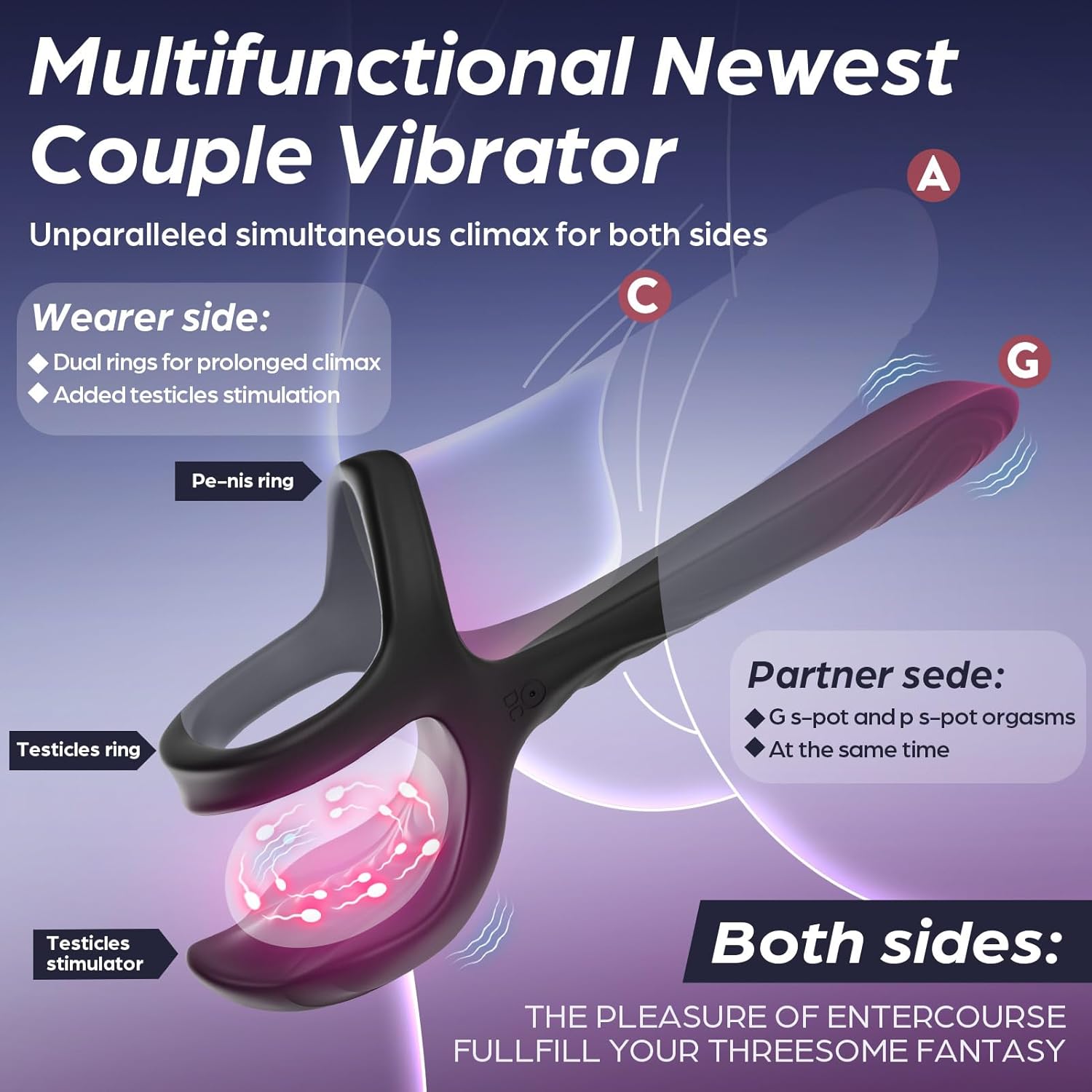 DoubleTrouble Dual Penetration Couples Vibrator - Vixen | Nova Network