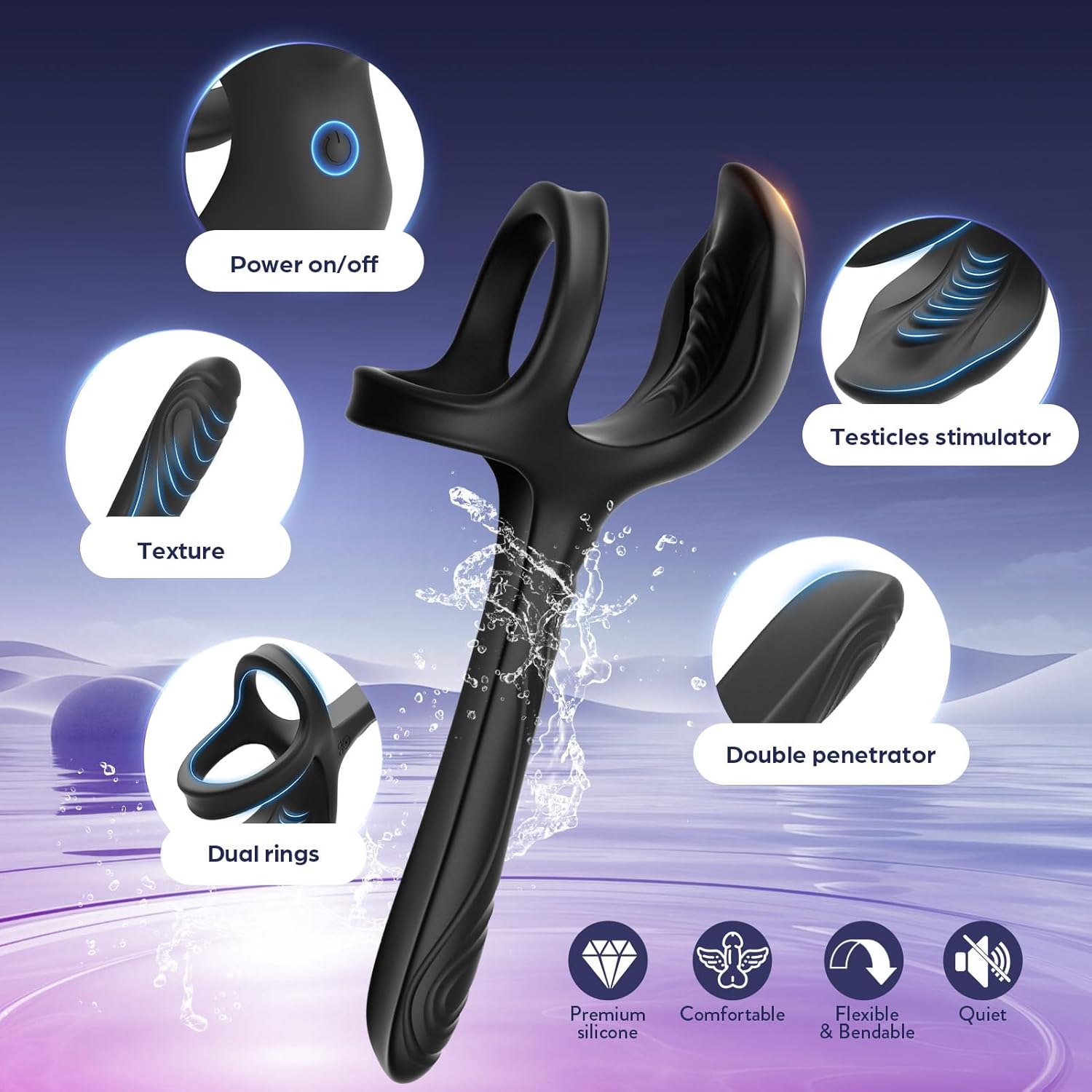 DoubleTrouble Dual Penetration Couples Vibrator - Vixen | Nova Network