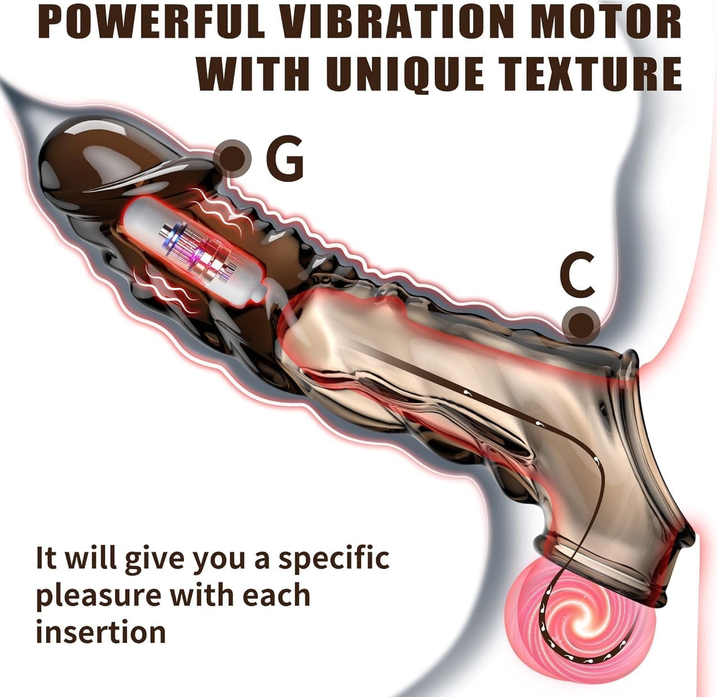 DragonVibe Vibrating Penis Sleeve with Cock Ring – 3.6" Extender - Vixen Adult Playroom