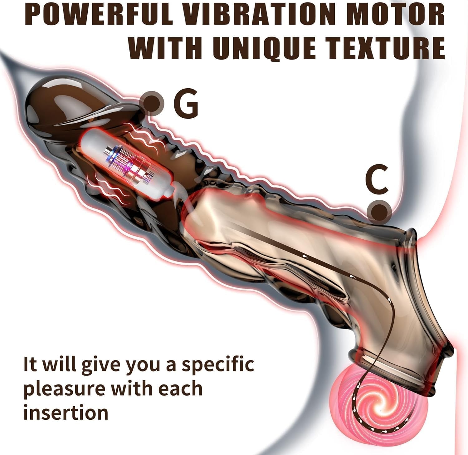 DragonVibe Vibrating Penis Sleeve with Cock Ring – 3.6" Extender - Vixen Adult Playroom