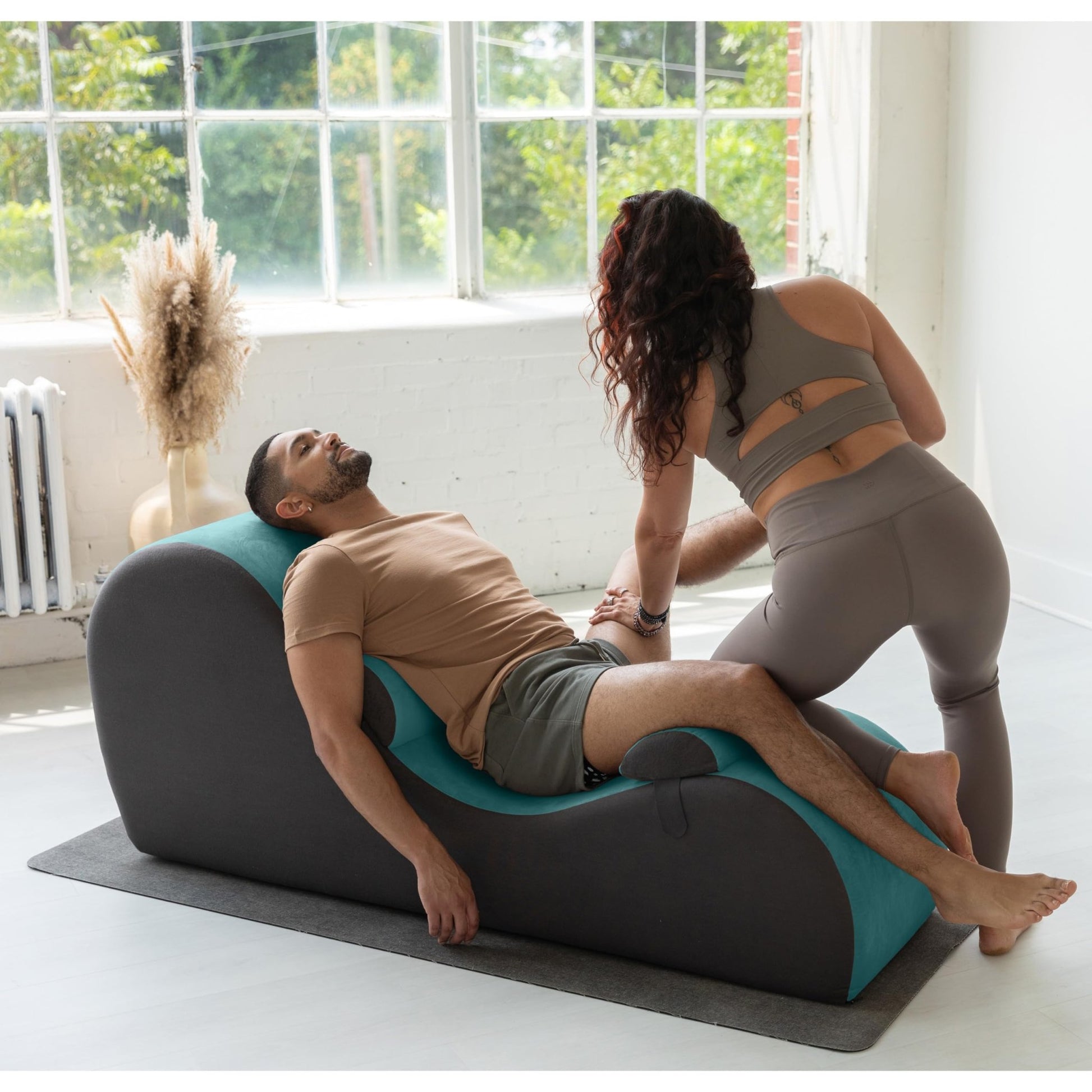 Dual - Handle Adjustable Intimacy Chaise - Blue & Gray - Vixen | Nova Network