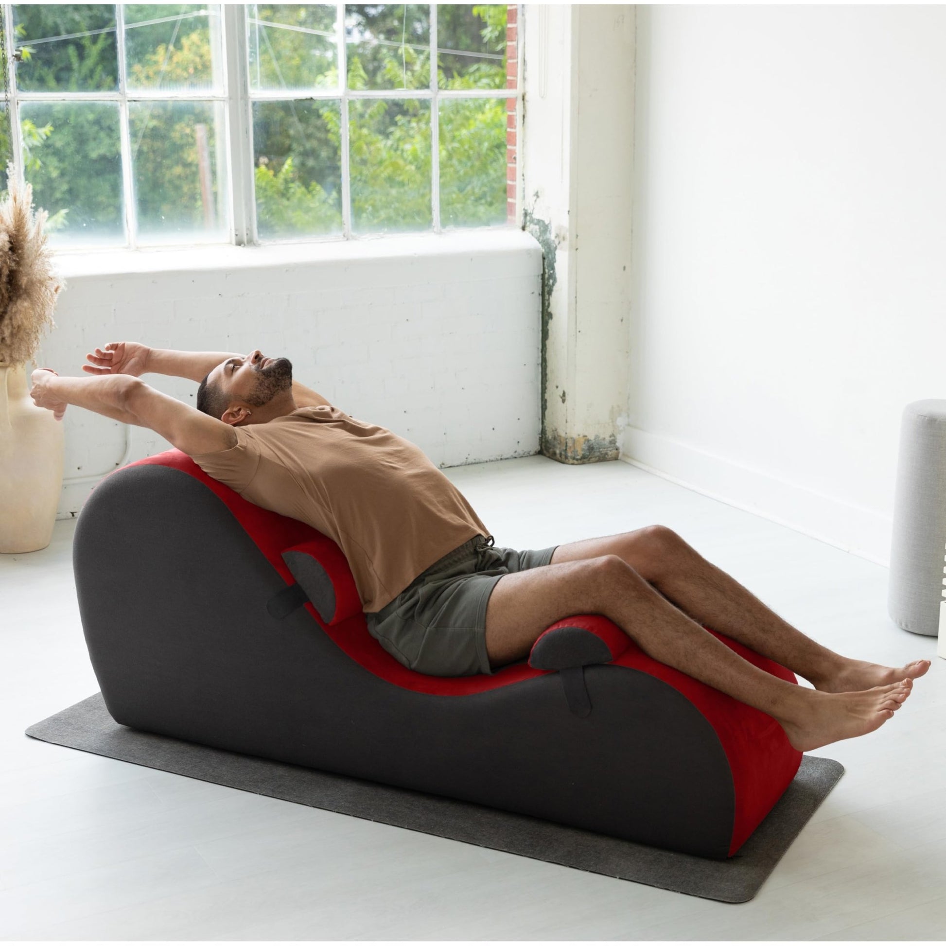 Dual - Handle Adjustable Intimacy Chaise - Red & Gray - Vixen | Nova Network