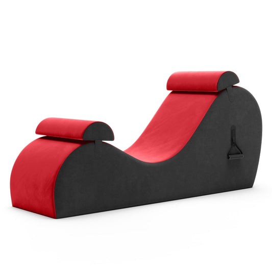 Dual - Handle Adjustable Intimacy Chaise - Red & Gray - Vixen | Nova Network