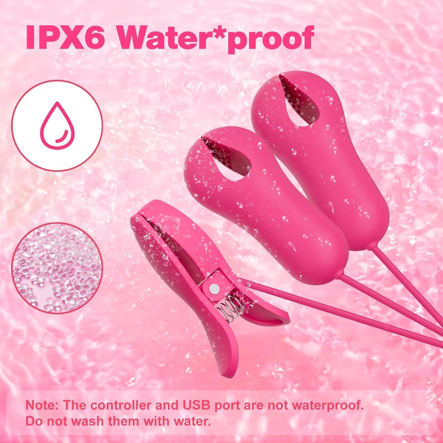 DualClasp Vibrating Nipple & Clitoral Clamps – 9 Modes, IPX6 - Vixen Adult Playroom