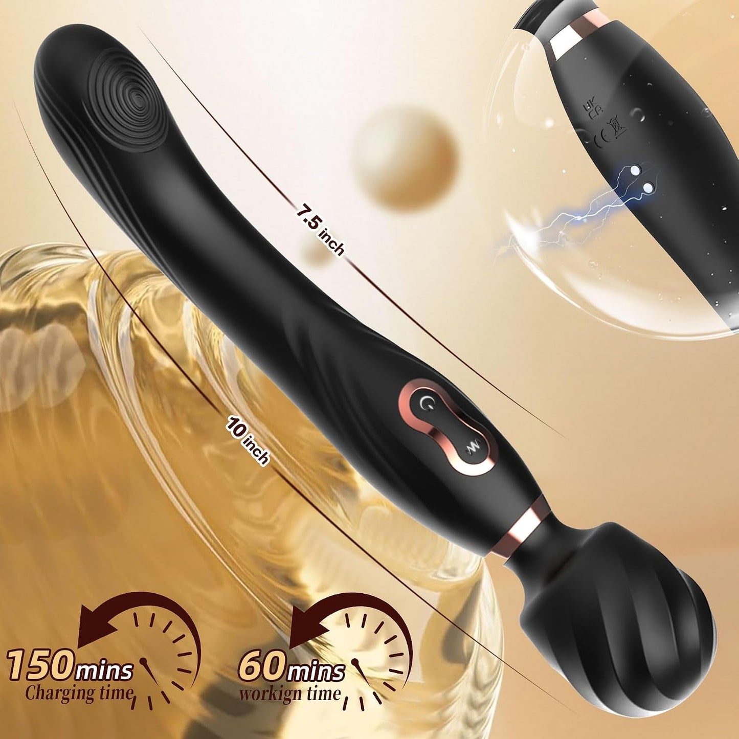 DualCrest Dual-Headed G-Spot Wand – 10 Vibrating & 3 Wiggling Modes - Vixen Adult Playroom