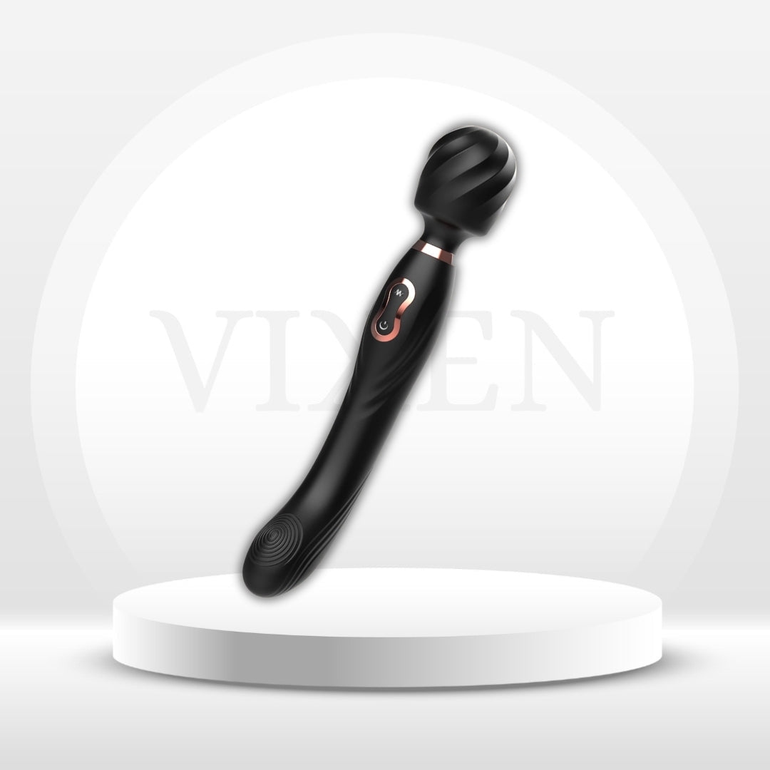 DualCrest Dual-Headed G-Spot Wand – 10 Vibrating & 3 Wiggling Modes - Vixen Adult Playroom