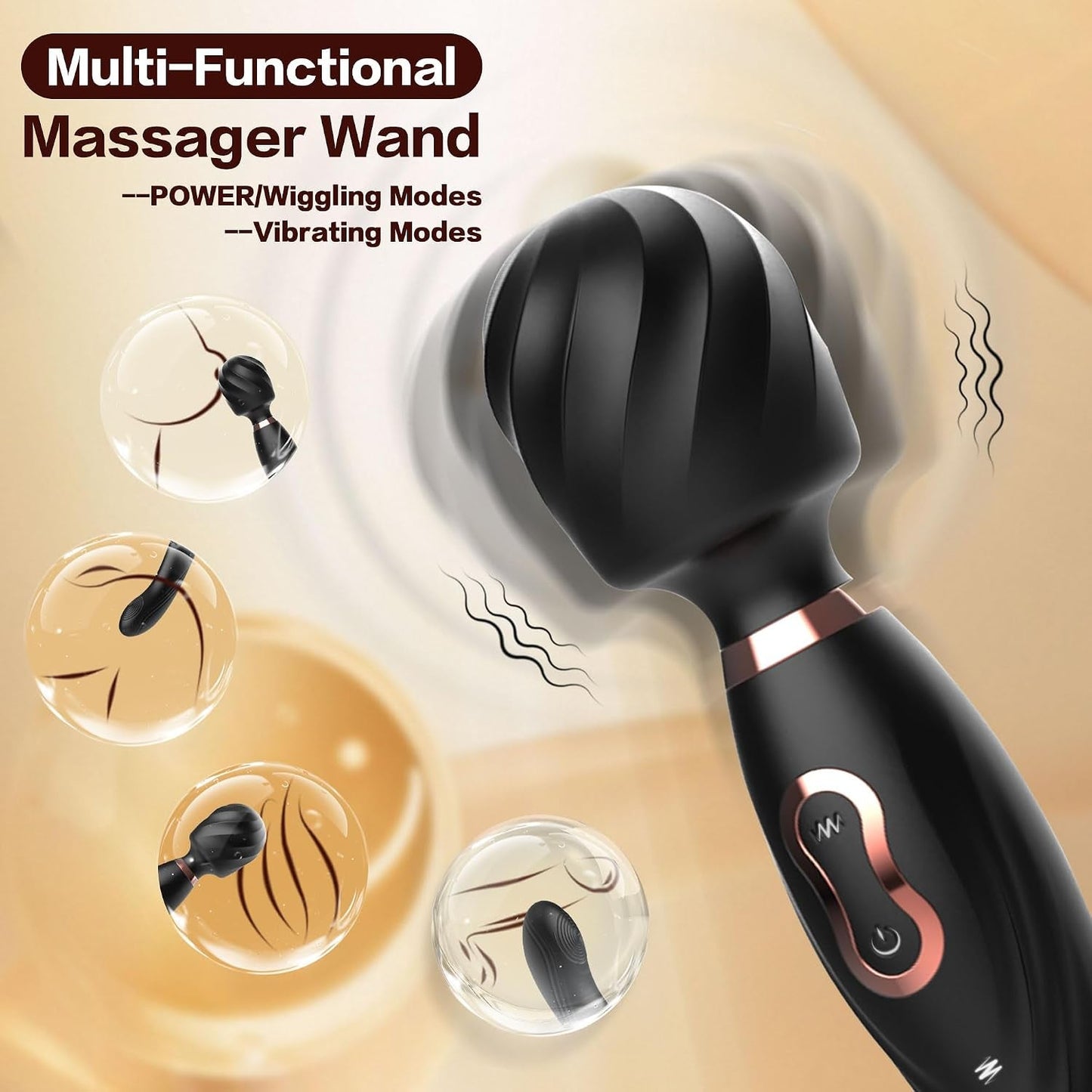 DualCrest Dual-Headed G-Spot Wand – 10 Vibrating & 3 Wiggling Modes - Vixen Adult Playroom