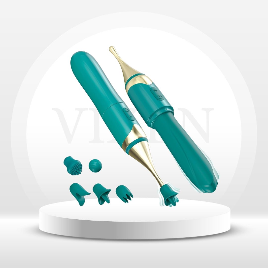 DualCrown 5-in-1 Precision Wand Vibrator – Dual-Ended, 10 Modes - Vixen Adult Playroom