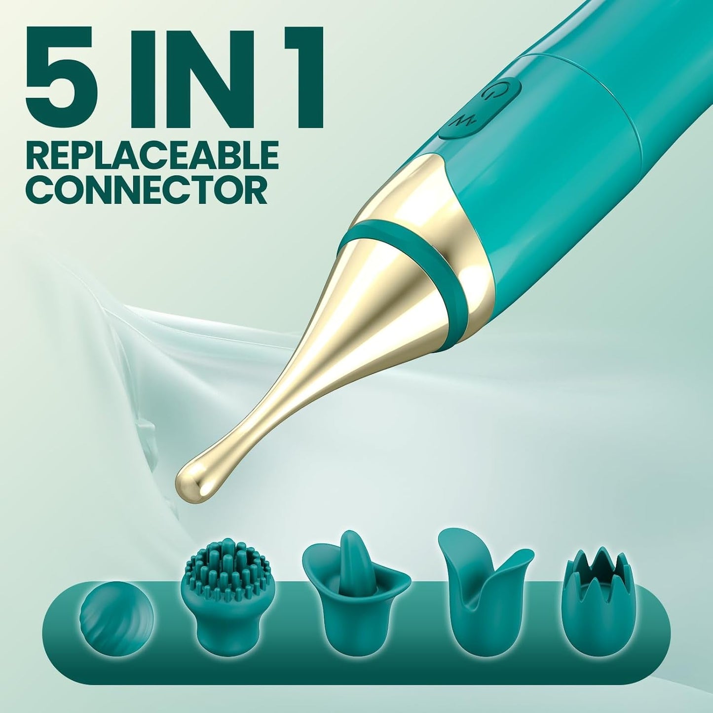 DualCrown 5-in-1 Precision Wand Vibrator – Dual-Ended, 10 Modes - Vixen Adult Playroom