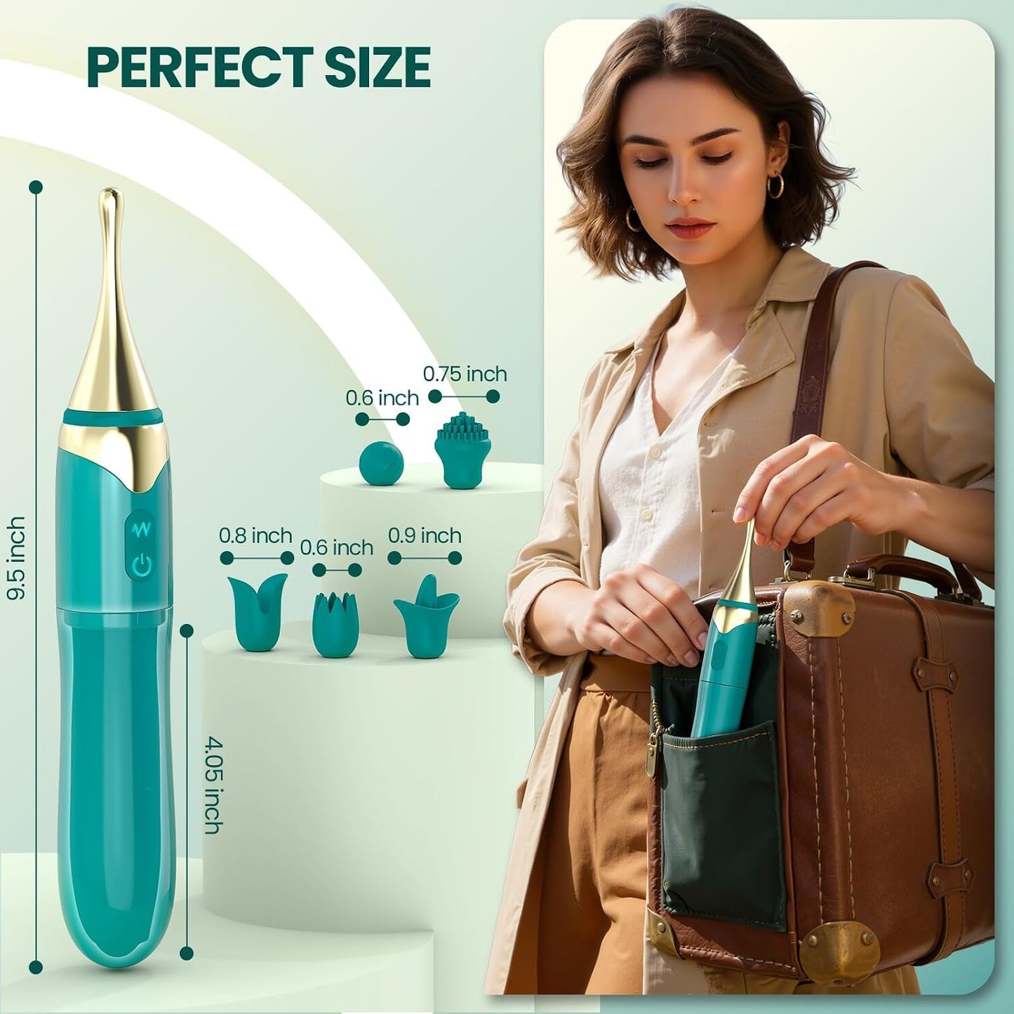 DualCrown 5-in-1 Precision Wand Vibrator – Dual-Ended, 10 Modes - Vixen Adult Playroom