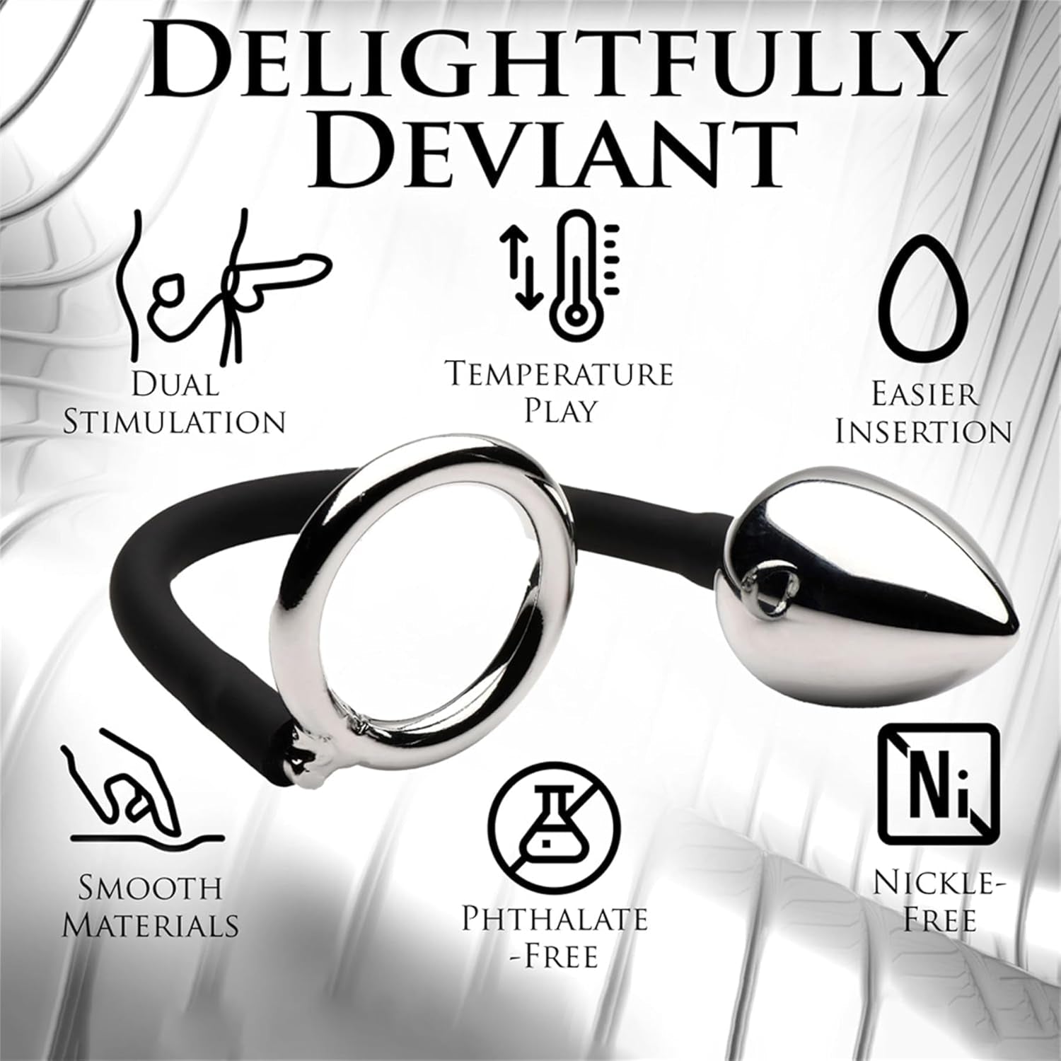 DualForce Metal Cock Ring & Prostate Butt Plug Set - Vixen | Nova Network