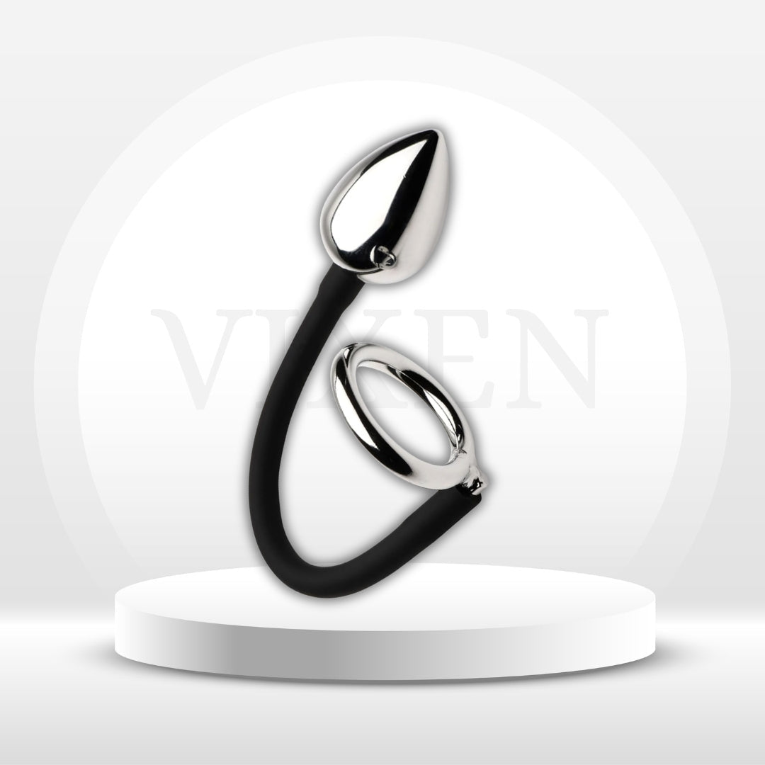 DualForce Metal Cock Ring & Prostate Butt Plug Set - Vixen | Nova Network