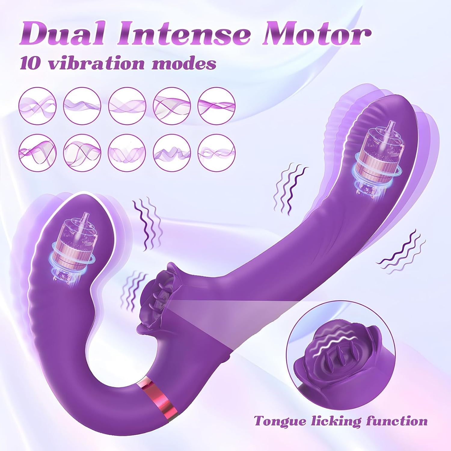 DualKiss Strapless Strap - On G - Spot Dildo Vibrato - Vixen | Nova Network