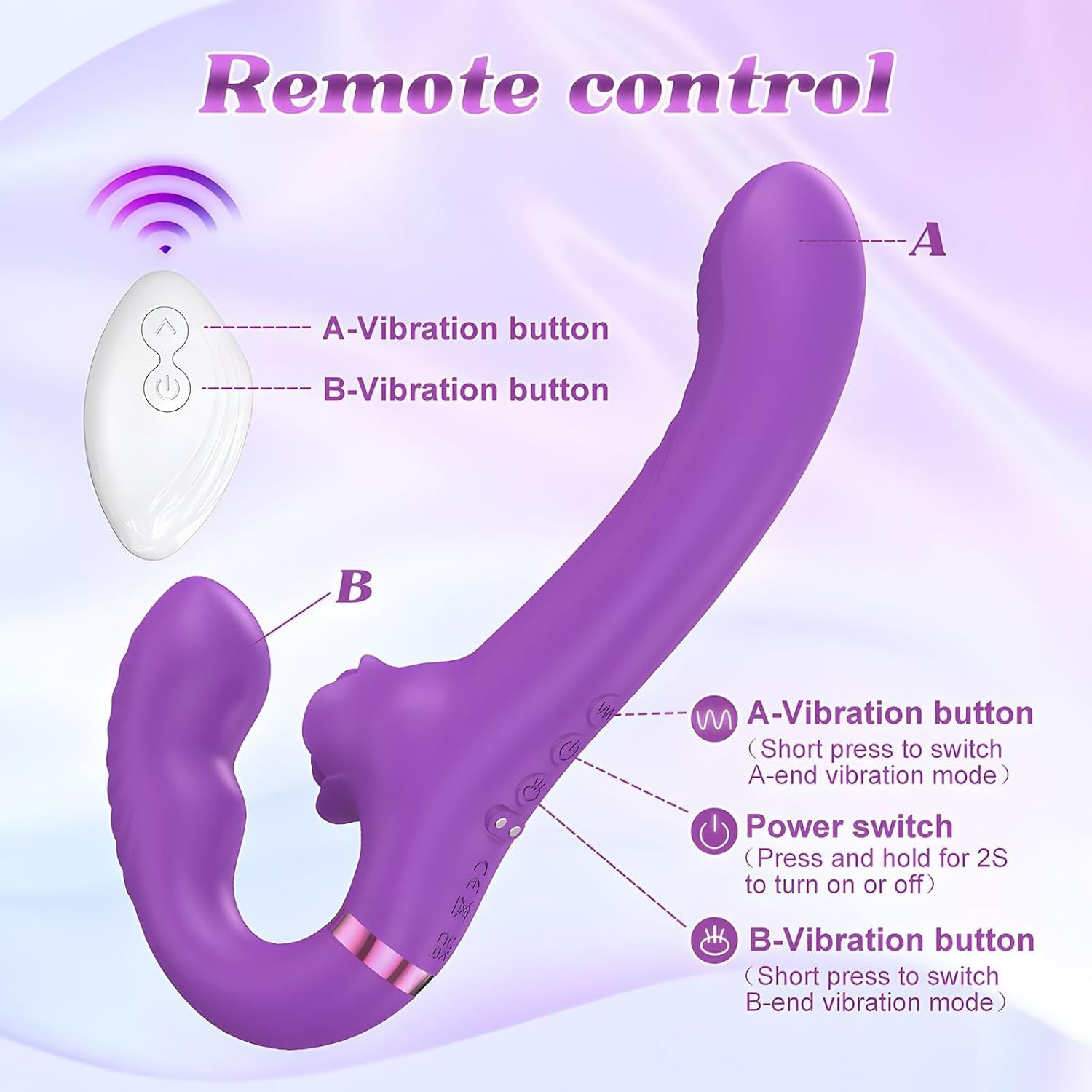 DualKiss Strapless Strap - On G - Spot Dildo Vibrato - Vixen | Nova Network