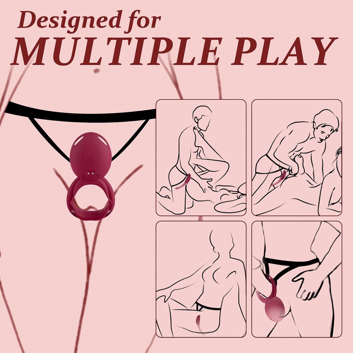 DualMuse 3 - in - 1 Rose Clit & Cock Ring Vibrator - Vixen | Nova Network
