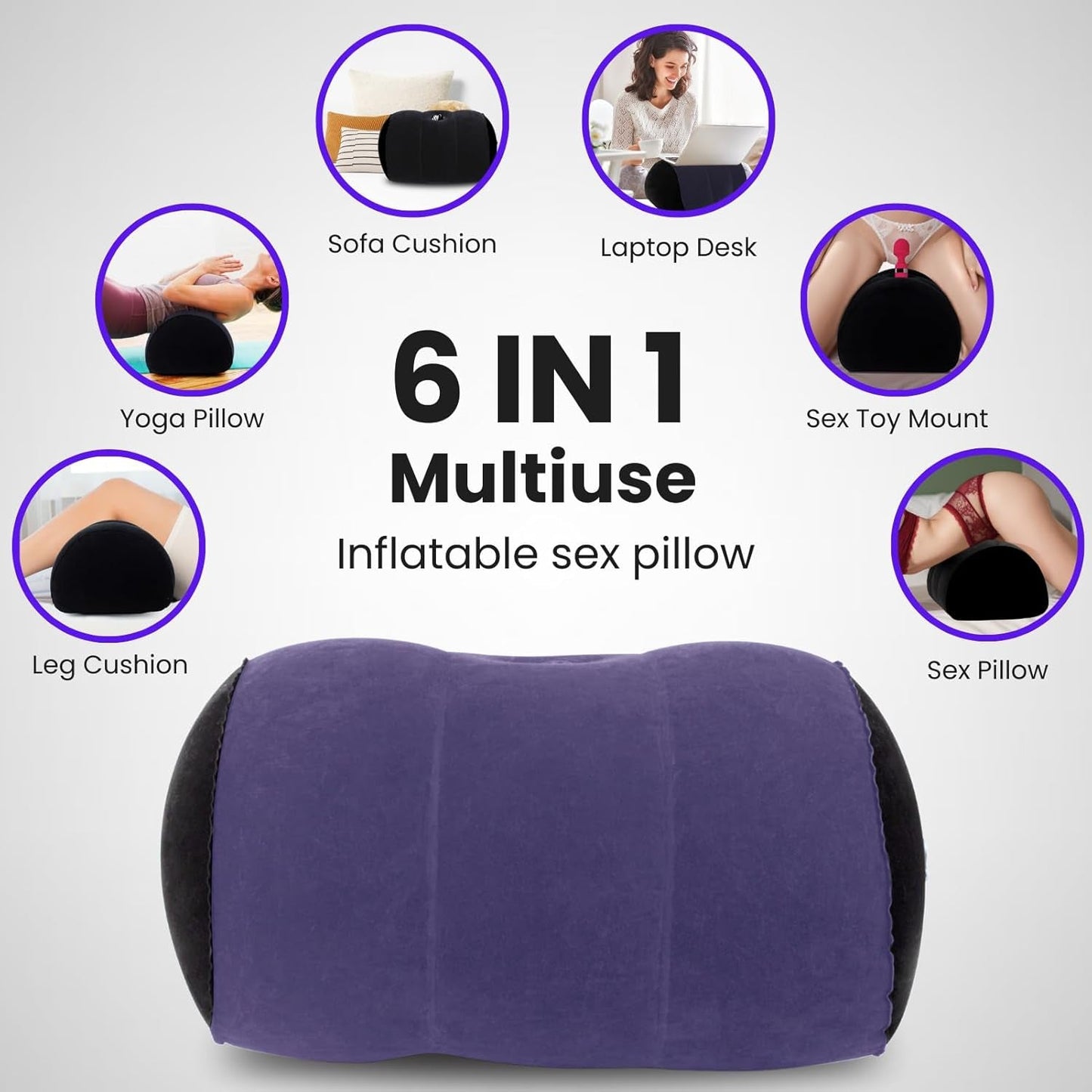 DualPlay 2-in-1 Inflatable Sex Pillow & Toy Mount – Holds 300 lbs - Vixen Adult Playroom