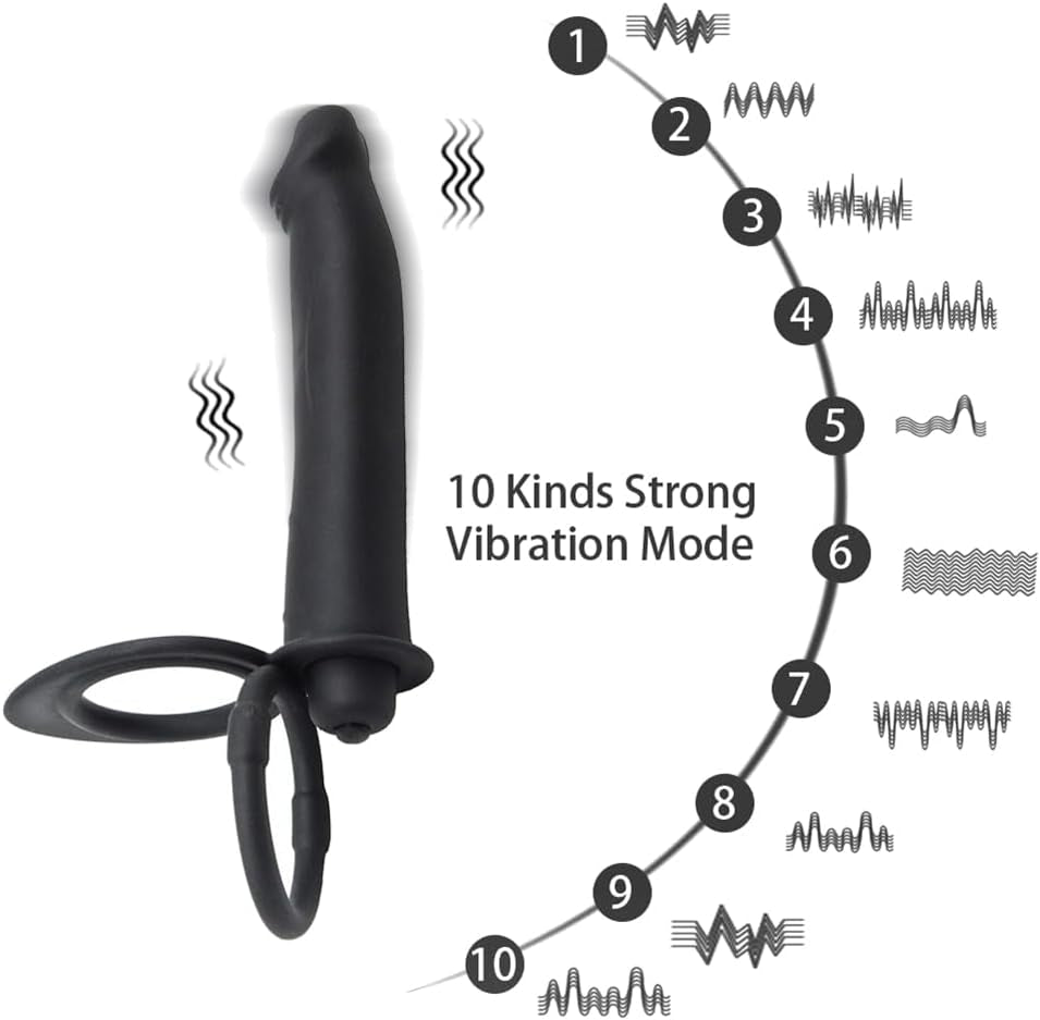 DualRing Vibrating Strap - On Plug with Cock Rings - Vixen | Nova Network
