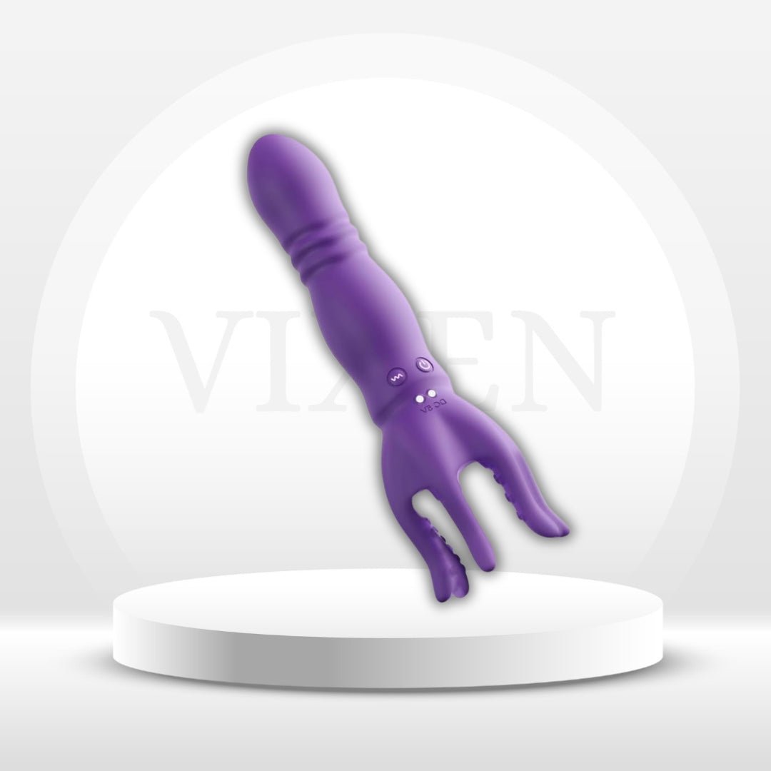 DualSense 2-in-1 Thrusting Dildo & Glans Trainer – 3 Thrust, 6 Vibe - Vixen Adult Playroom