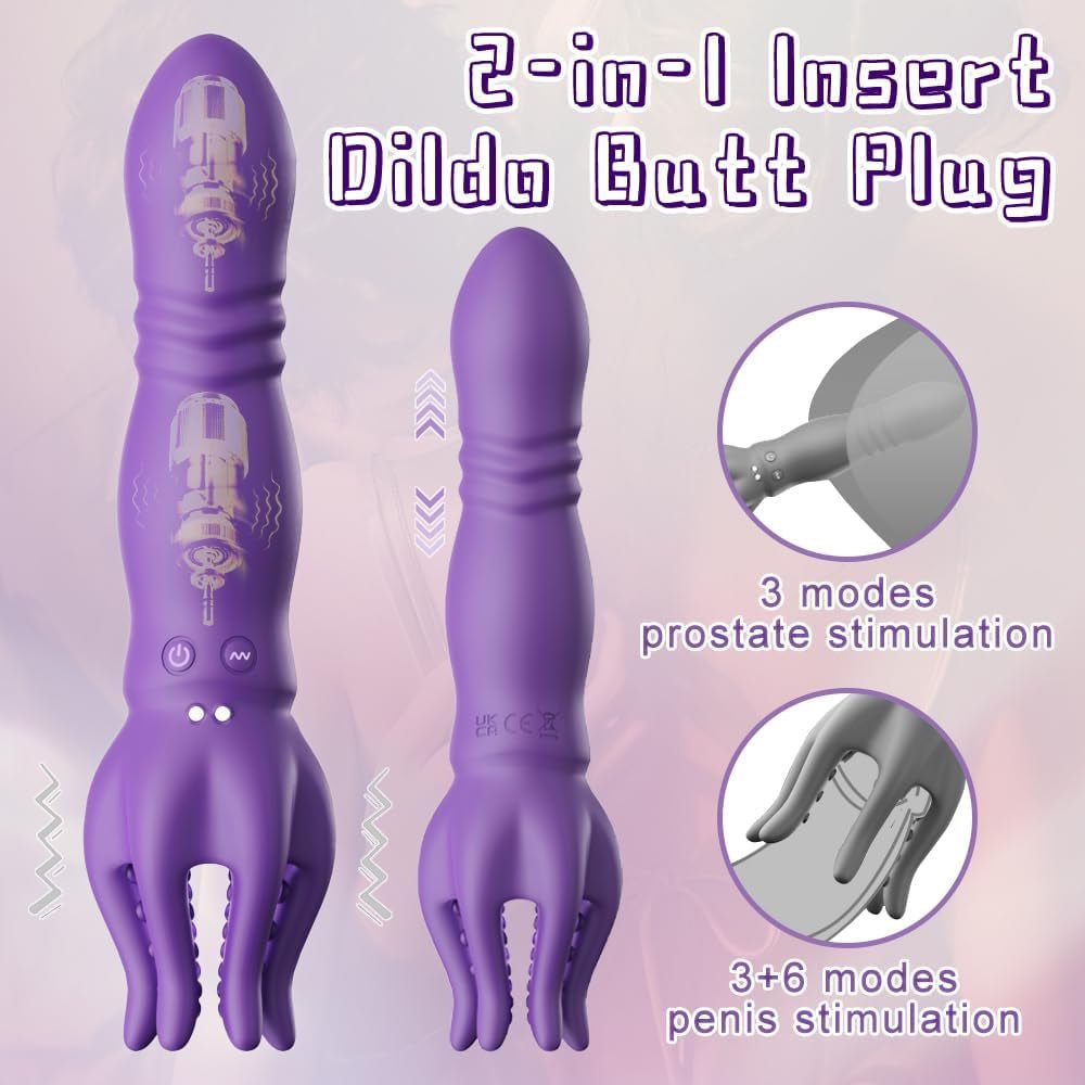 DualSense 2-in-1 Thrusting Dildo & Glans Trainer – 3 Thrust, 6 Vibe - Vixen Adult Playroom