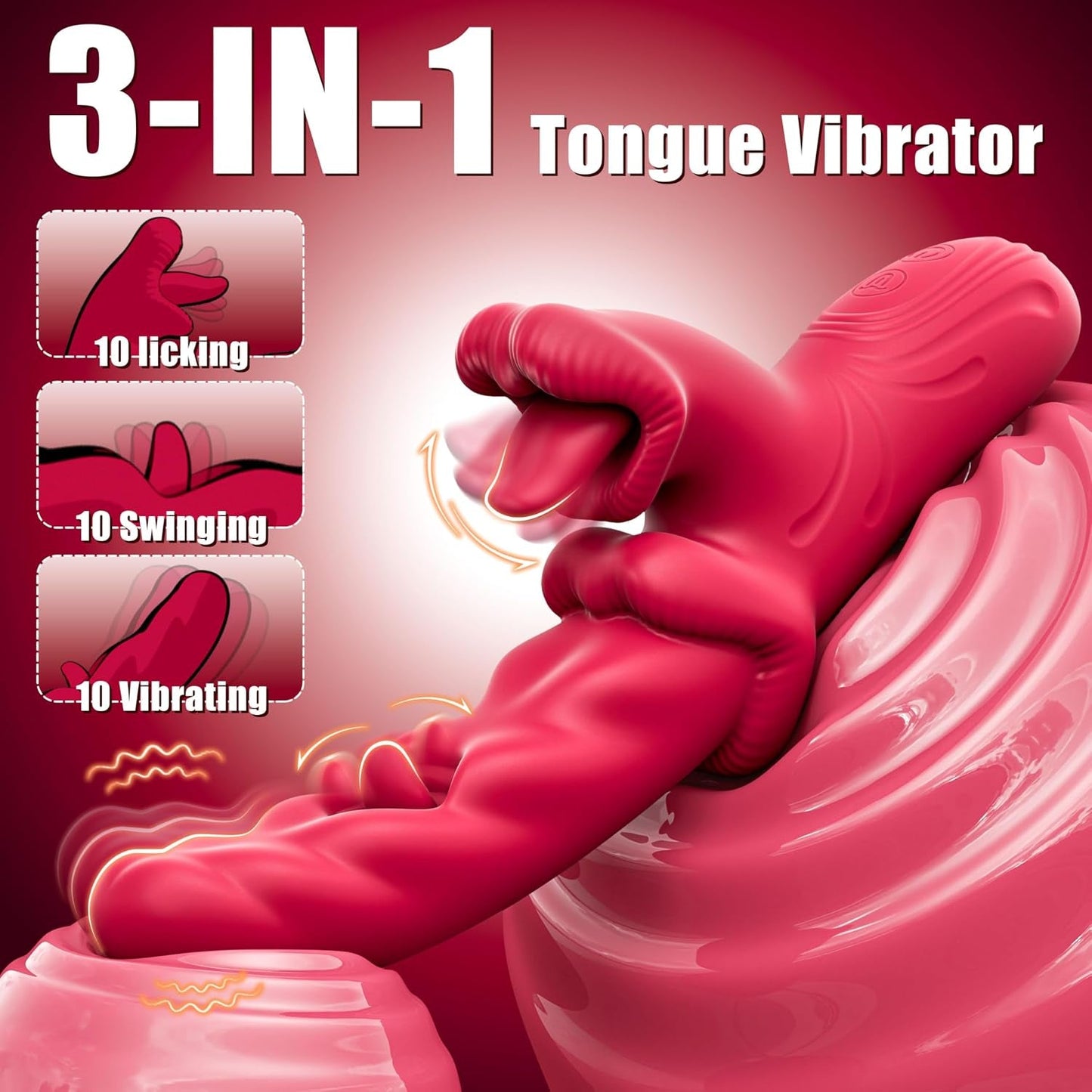 DuetLick 3-in-1 Tongue Vibrator – Lick, Swing & Vibrate, 30 Modes - Vixen Adult Playroom