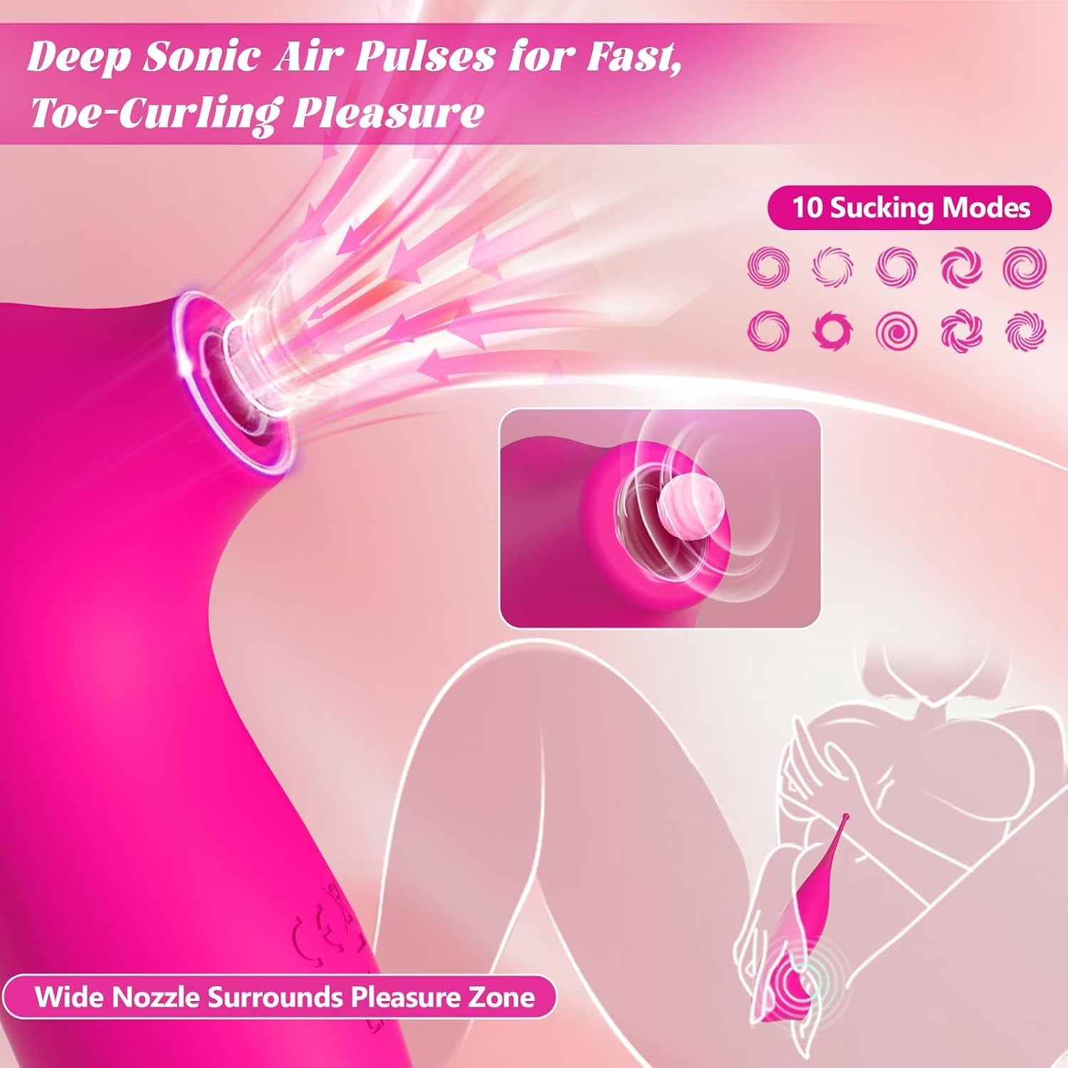 DuetWave 2-in-1 Clit Sucker & Precision Vibrator – App Control, 20 Modes - Vixen Adult Playroom